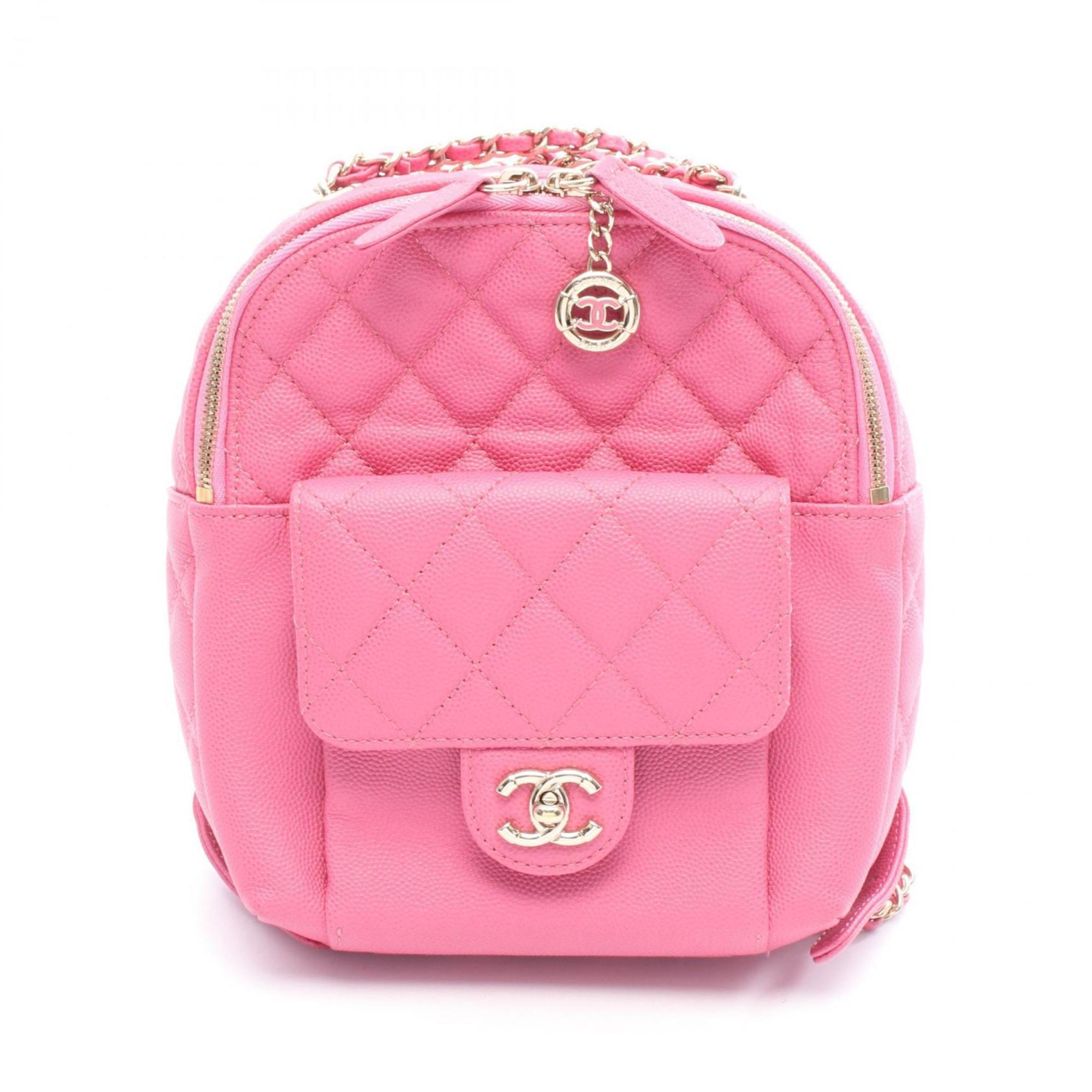 CHANEL Matelasse Backpack Bag in Calfskin Leather (Cowhide) for Women, Pink, AS0004