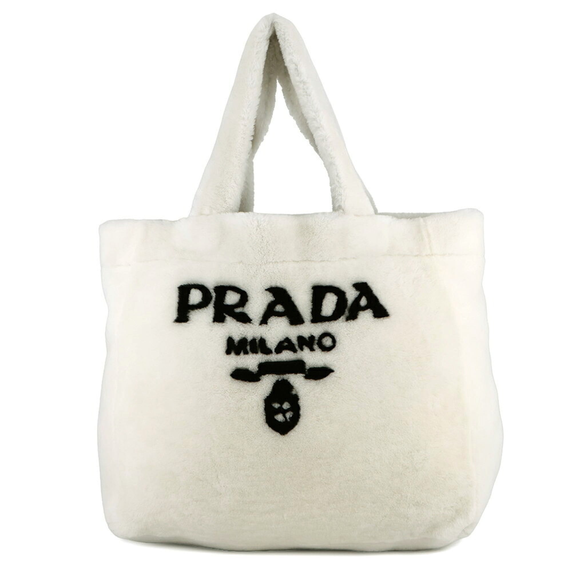 Prada Terry Pile Tote Bag 1BG130 PRADA White