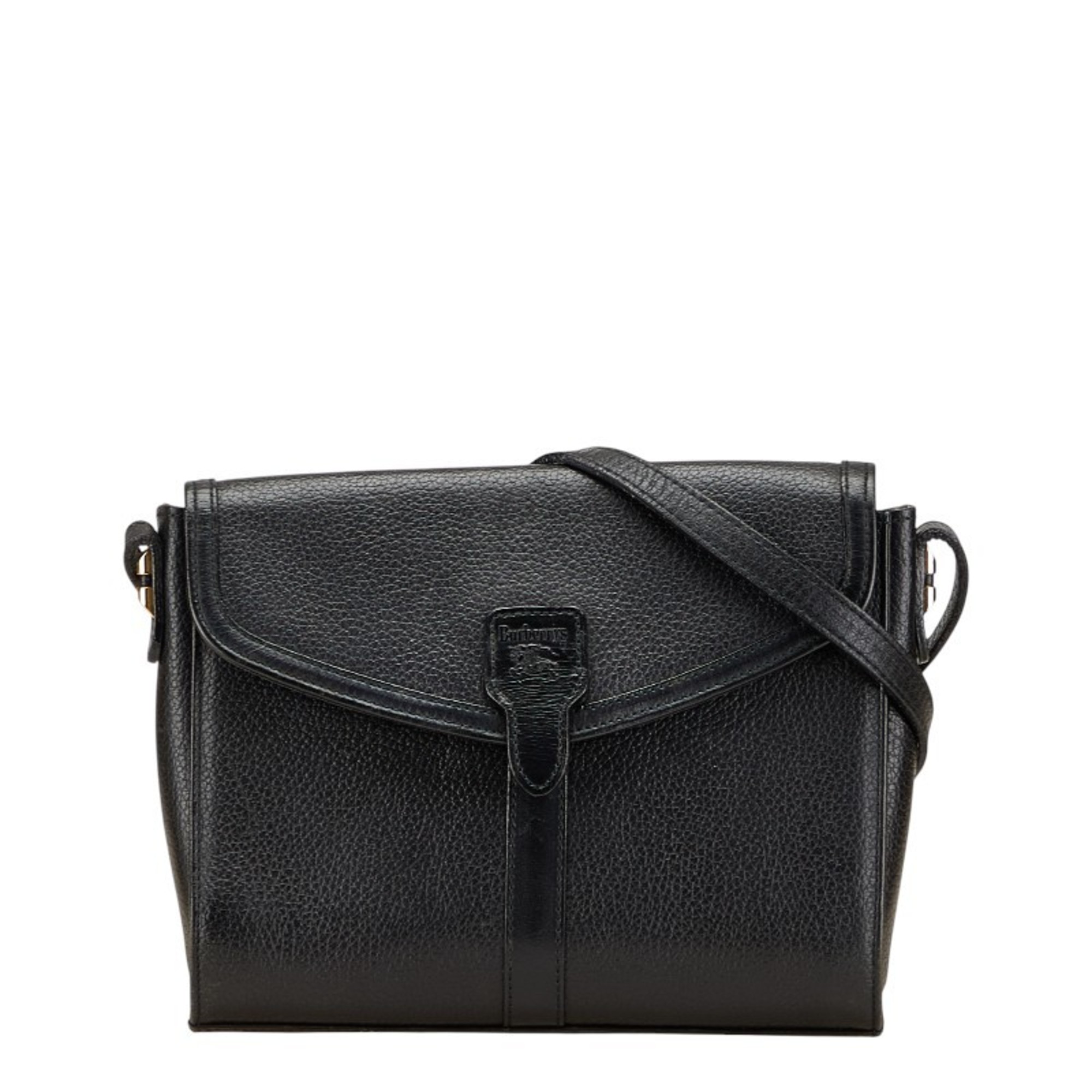 Burberry Nova Check Shadow Horse Shoulder Bag in Black Leather for Women