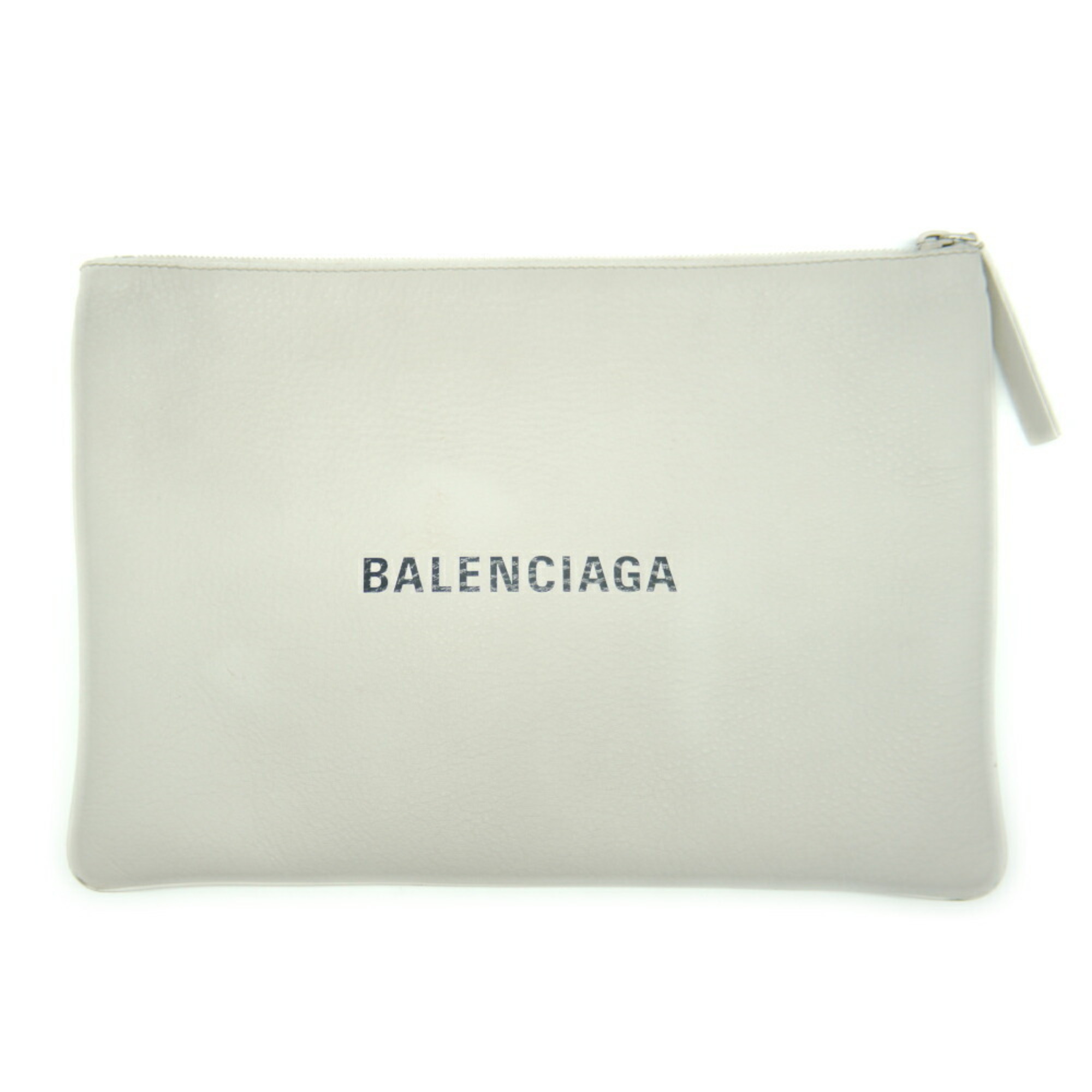 BALENCIAGA Clip M Clutch Bag White 485110