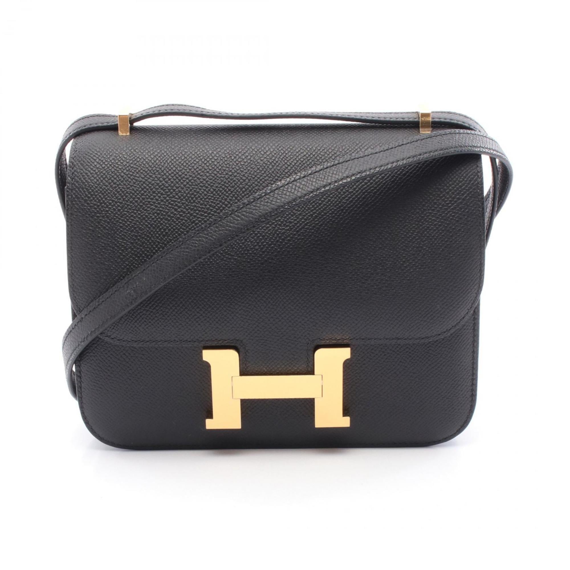 HERMES Constance 3 Mini Miroir Shoulder Bag Calfskin (Cowhide) Veau Epsom Leather Women’s Black