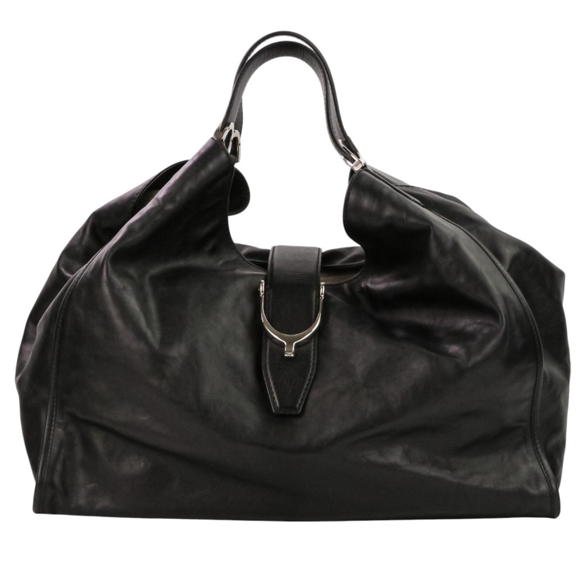 GUCCI Soft Stirrup Leather Tote Bag 296855 Black for Men and Women