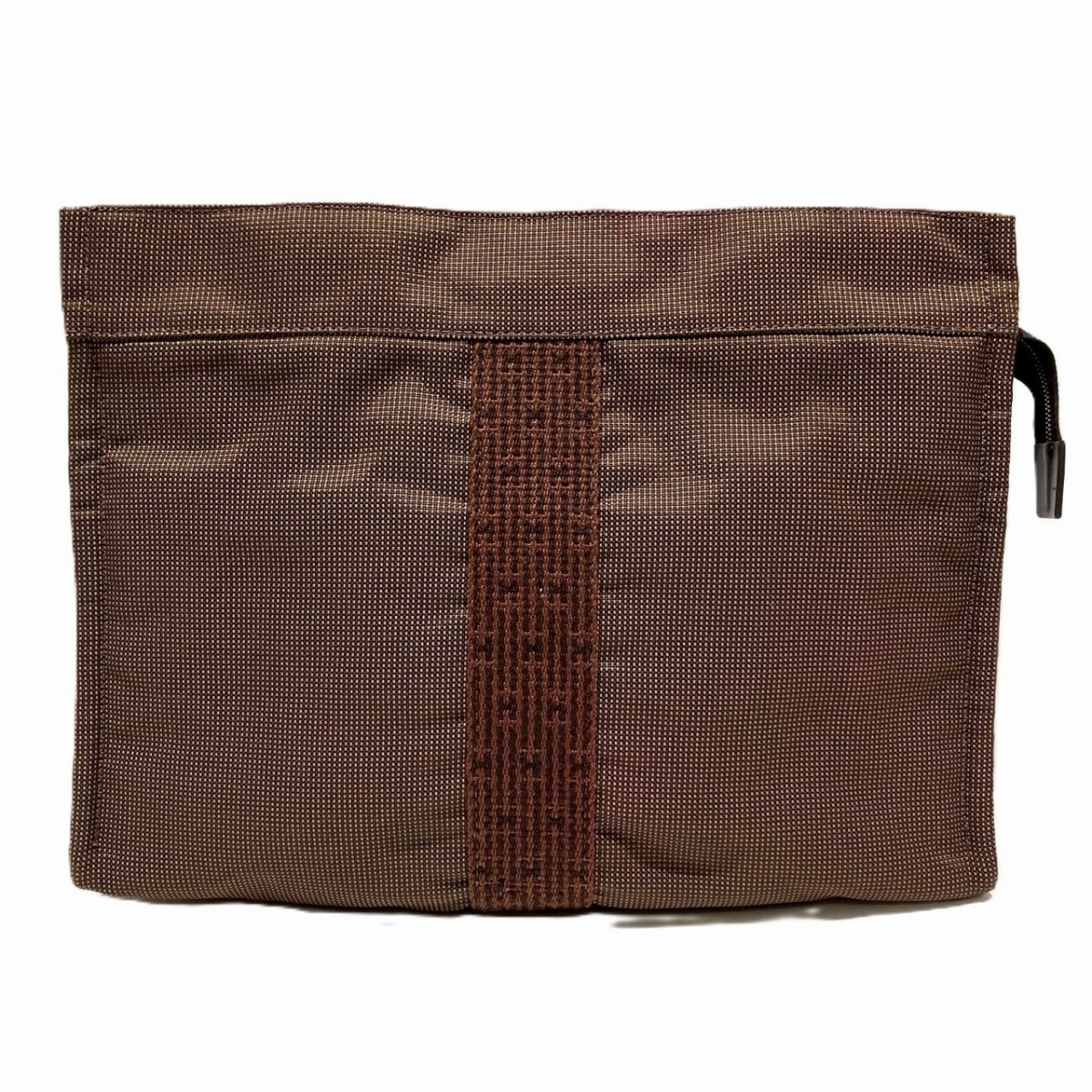 Hermes Clutch Bag Pouch MM Air Line Canvas Nylon