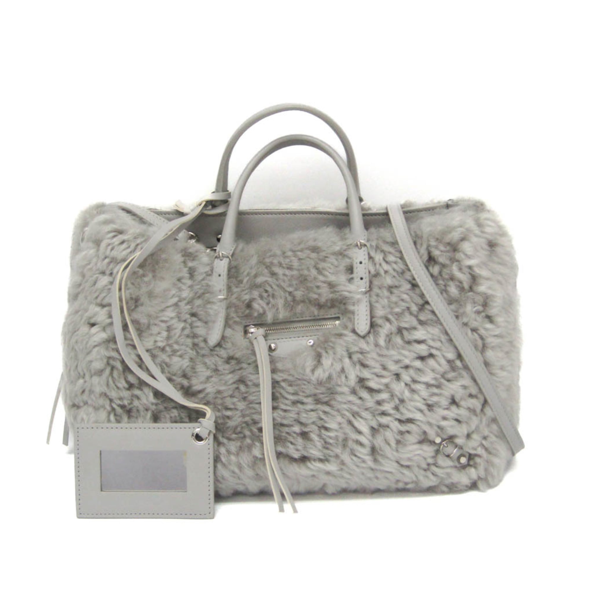 Balenciaga Paper A6 370926 Women’s Leather,Leather Handbag,Shoulder Bag Gray