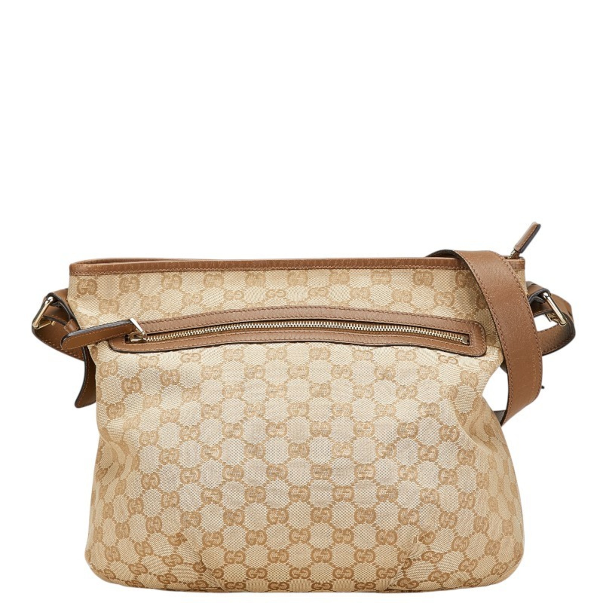 Gucci GG Canvas Crossbody Shoulder Bag 388930 Beige Brown Leather Women’s GUCCI