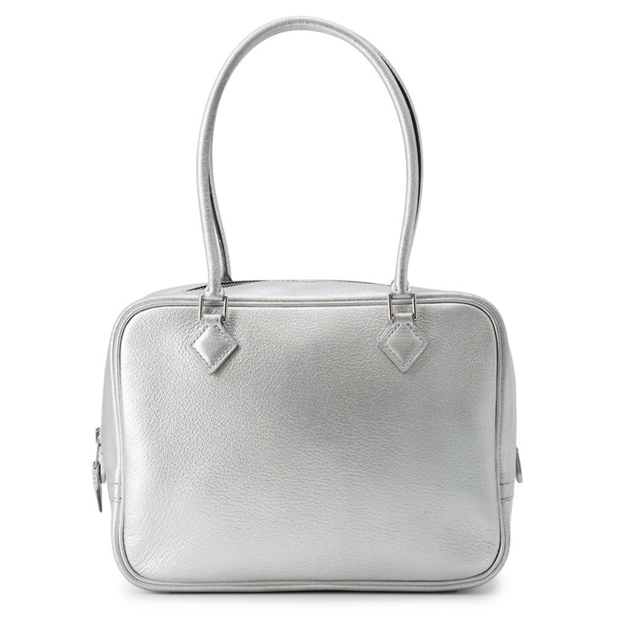 Hermes HermÃ¨s Plume Mini Silver Chevre Mysore Handbag, H Stamp, Olympic Limited Edition