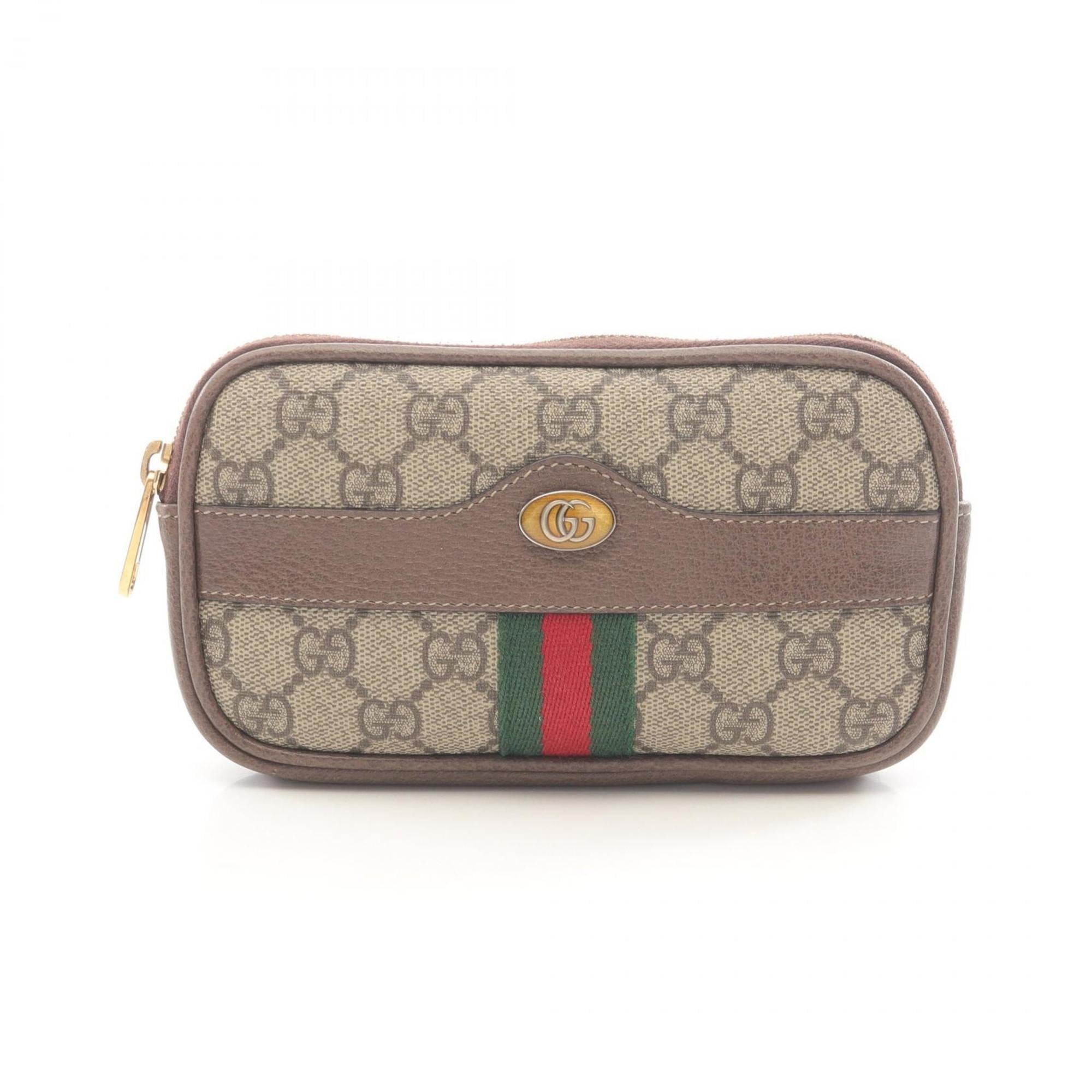 Gucci Ophidia GG Supreme Sherry Line Waist Bag, Coated Canvas and Leather, Women’s, Beige Brown, 519308