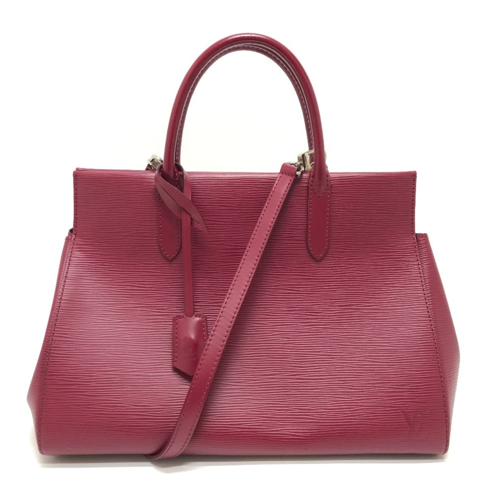 LOUIS VUITTON M94612 Marly MM 2-Way Handbag, Epi Leather, Fuchsia, Silver Hardware