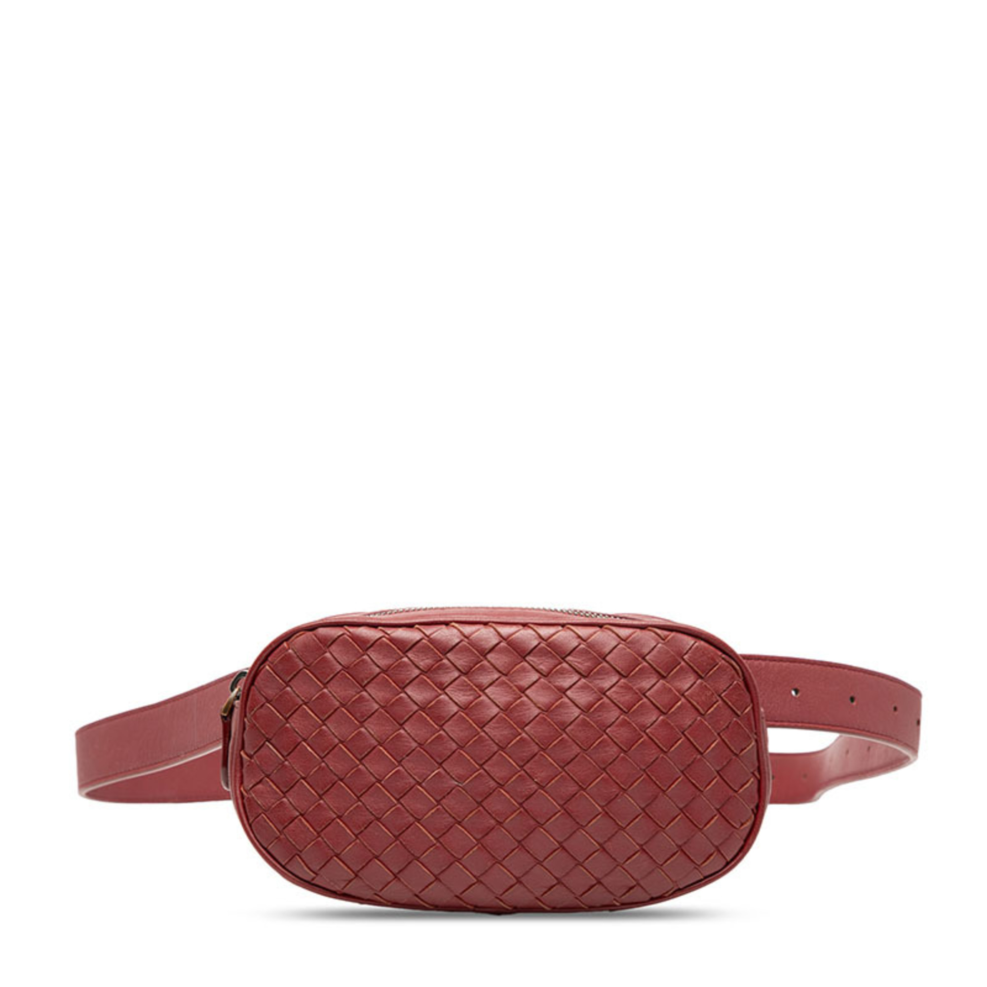 Bottega Veneta Intrecciato Body Bag/Waist Bag in Wine Red and Bordeaux Leather for Women