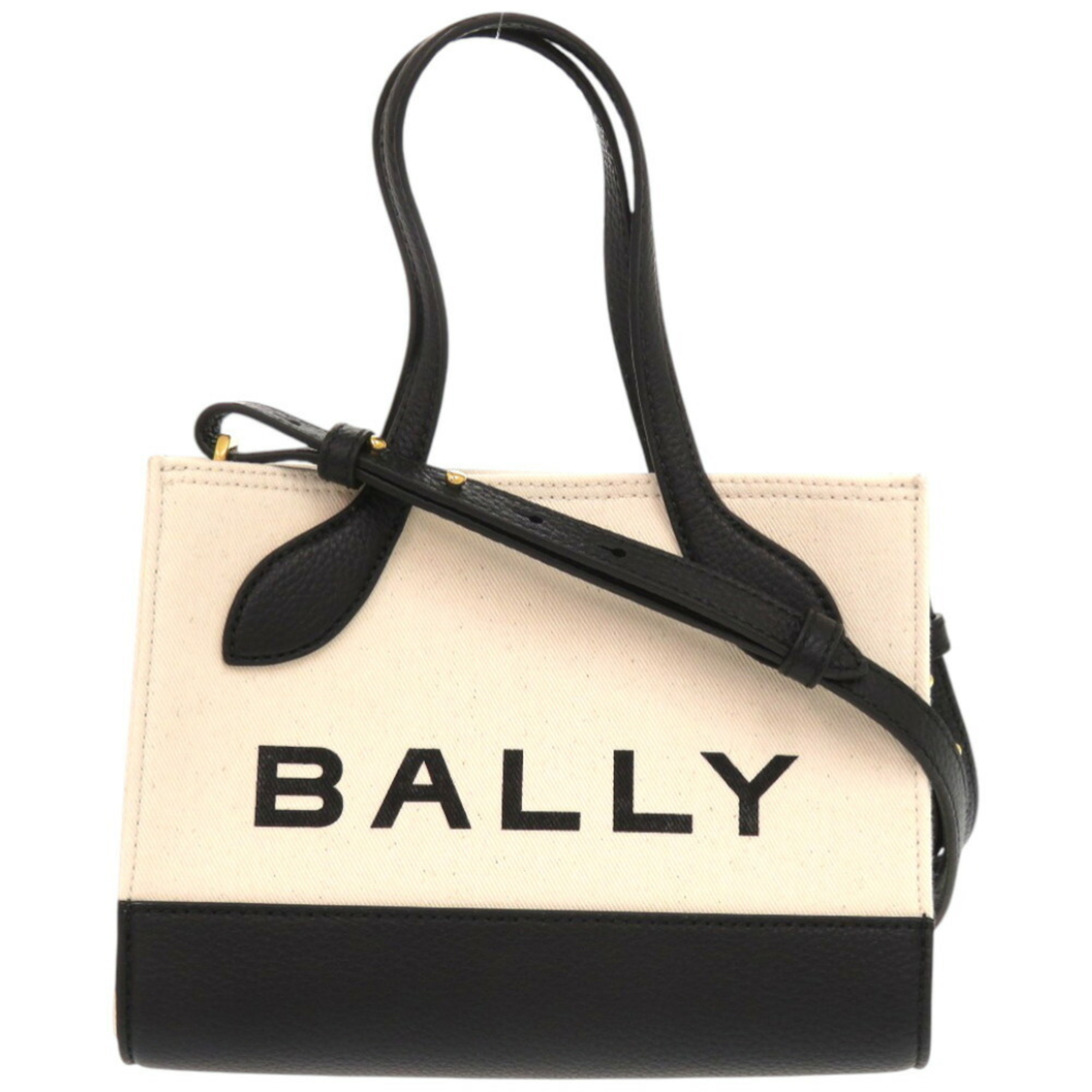 Unused Bally Mini WAM02G CV034 Canvas and Leather Black Shoulder Bag 0621BALLY