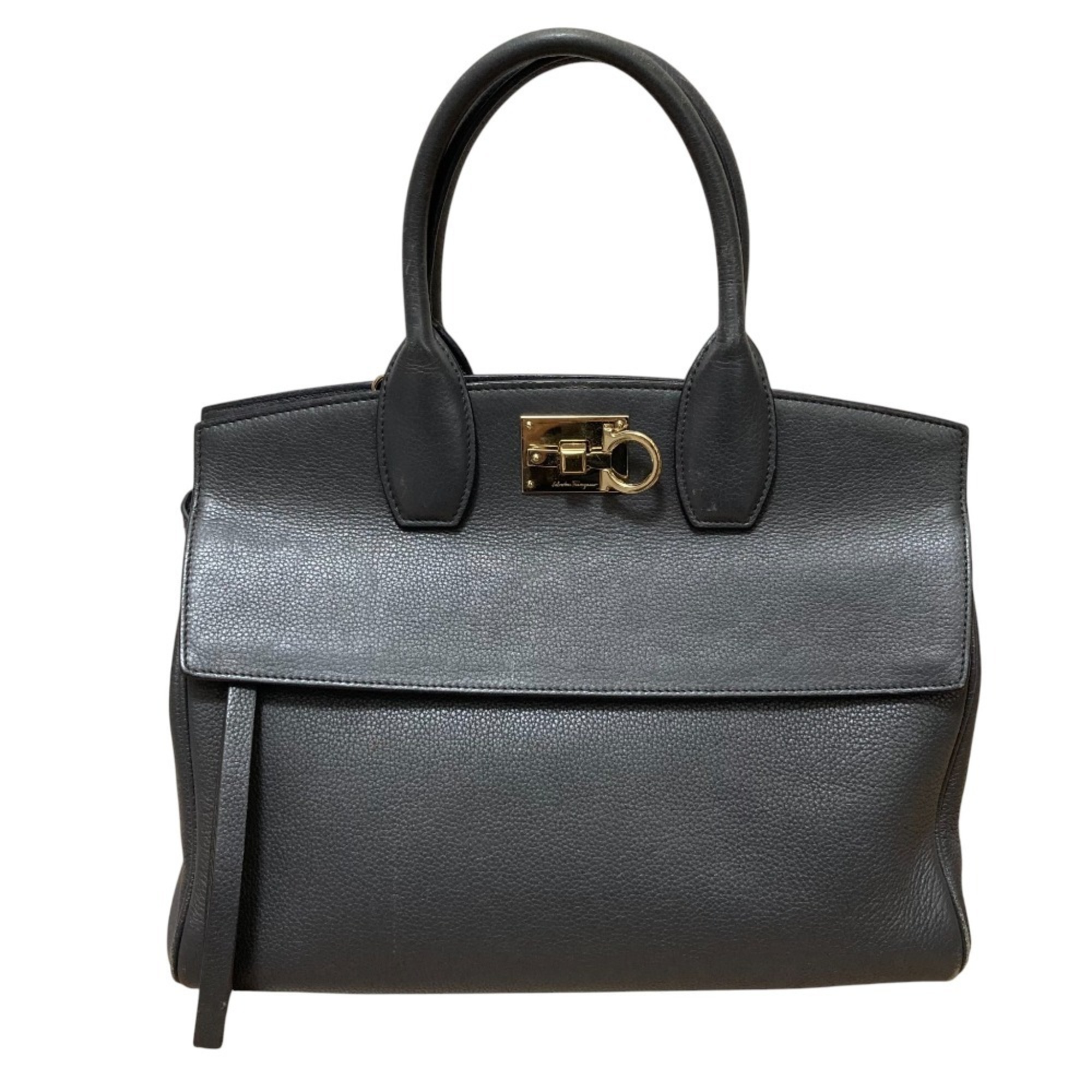 Salvatore Ferragamo Studio Bag, Gancini 2-way handbag/shoulder bag, gray, for women