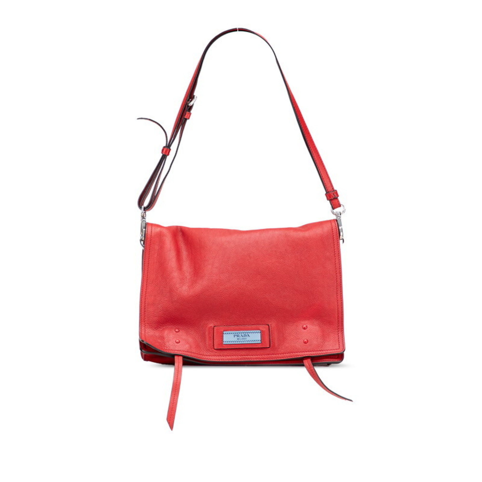 Prada Etiquette One-Shoulder Bag 1BD085 Red Leather Women’s PRADA