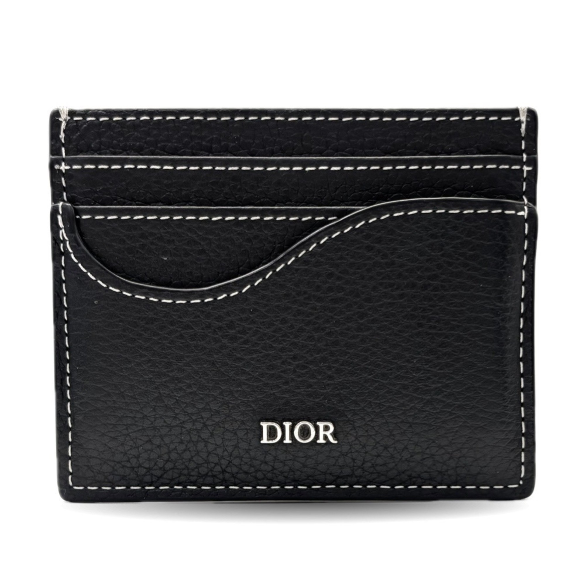 Dior Saddle Card Holder, Black Leather, 2ADCH164YKK