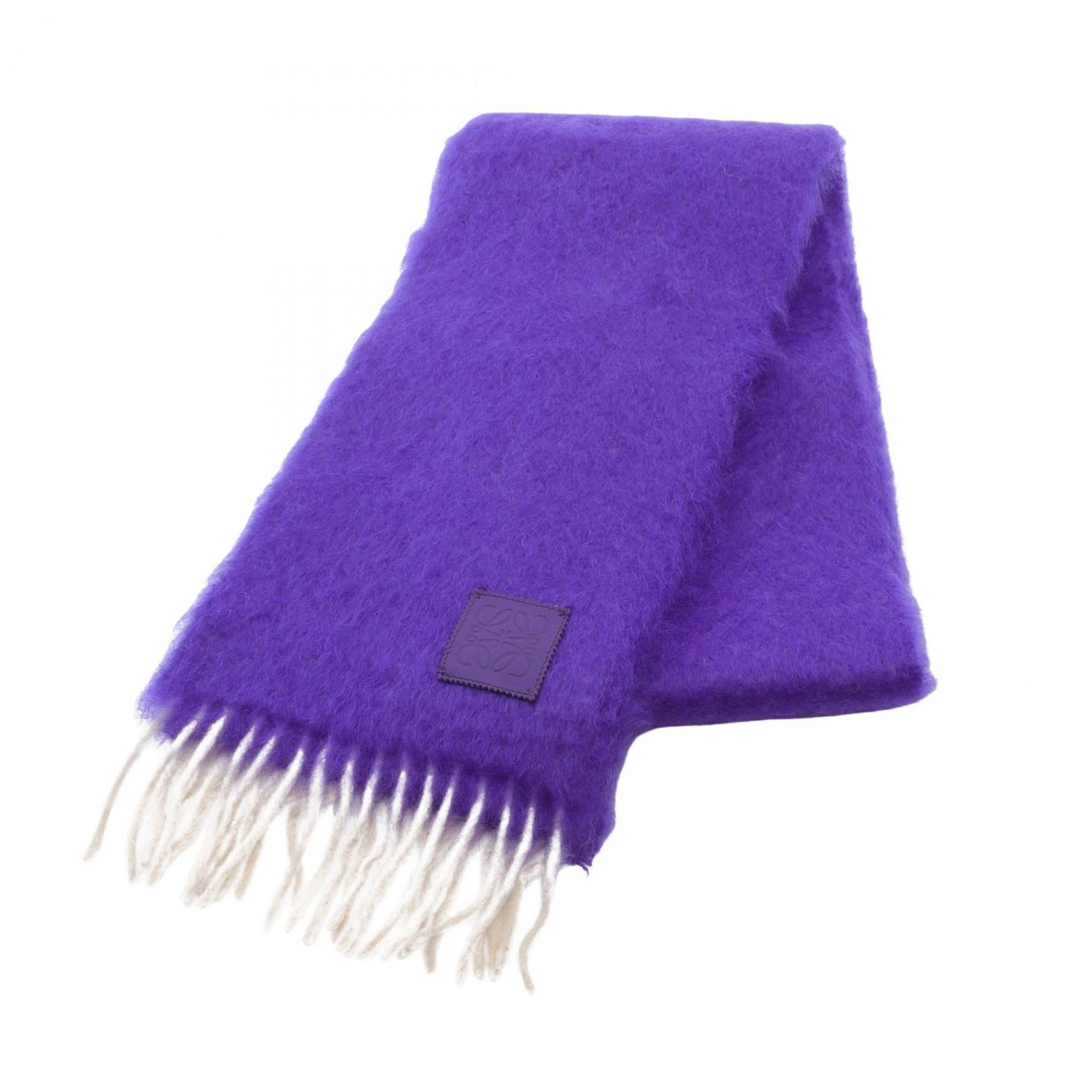 LOEWE Anagram Scarf, Wool and Mohair, Women’s, Purple