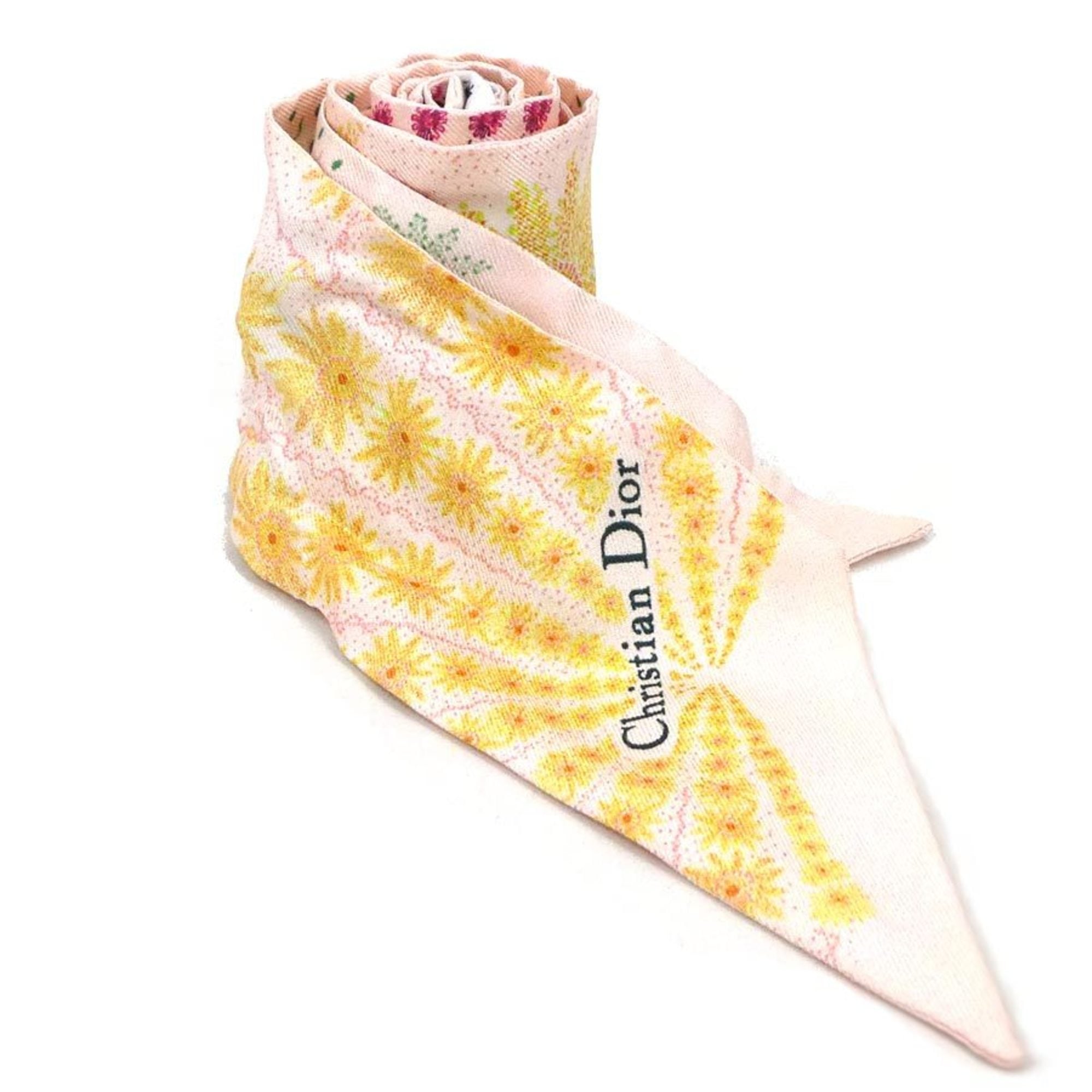 Christian Dior Scarf/Muffler Ribbons Silk Pink Women’s r10522a