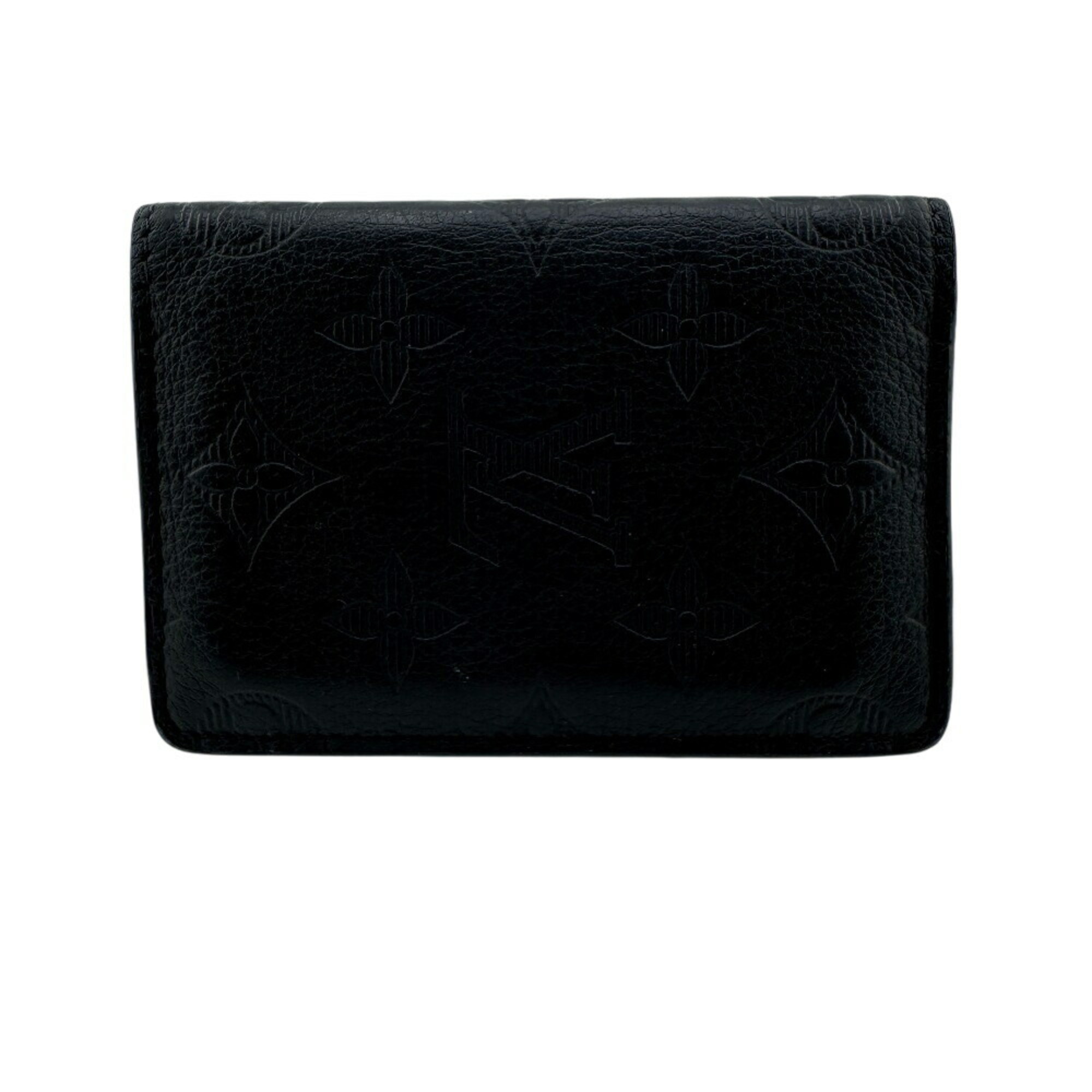 LOUIS VUITTON M62899 Organizer de Poche Monogram Shadow Card Case, Black, Men’s