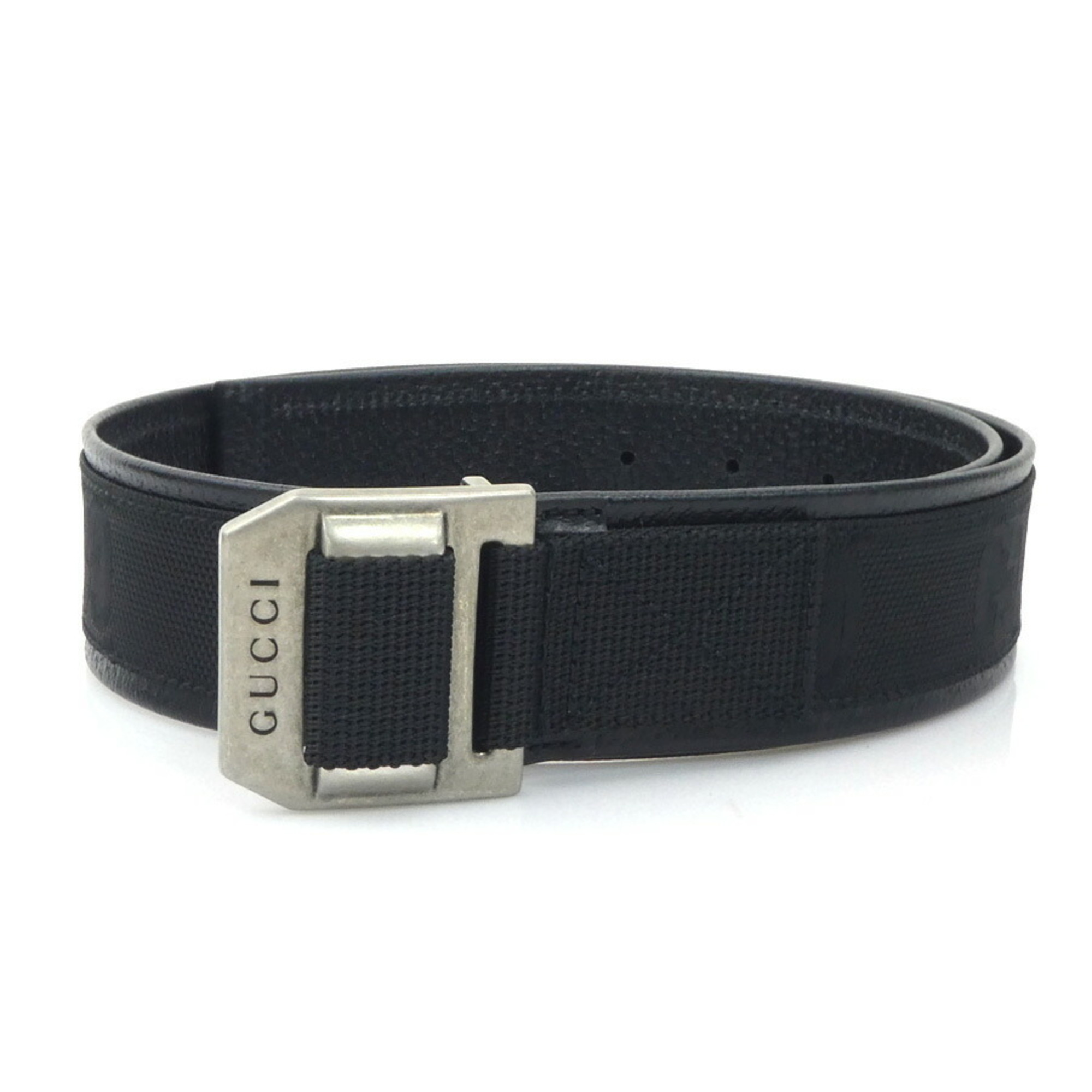 Gucci GUCCI Belt Leather Nylon Black Men’s Women’s 684485 56279k