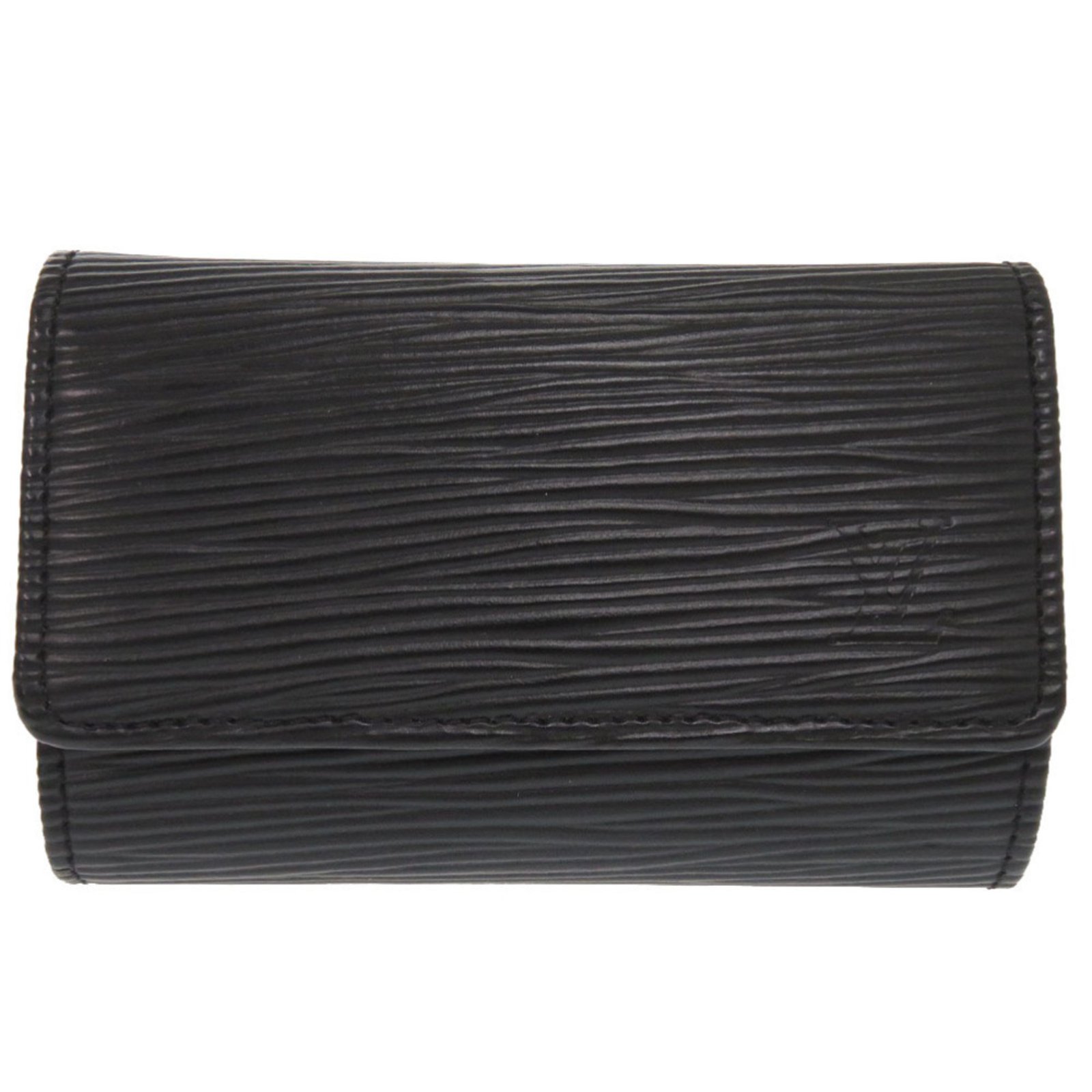 Louis Vuitton Multicle 6 Epi Leather Case in Black with Silver Hardware, M63812, 6-Key Case, Black, LV 0065, LOUIS VUITTON