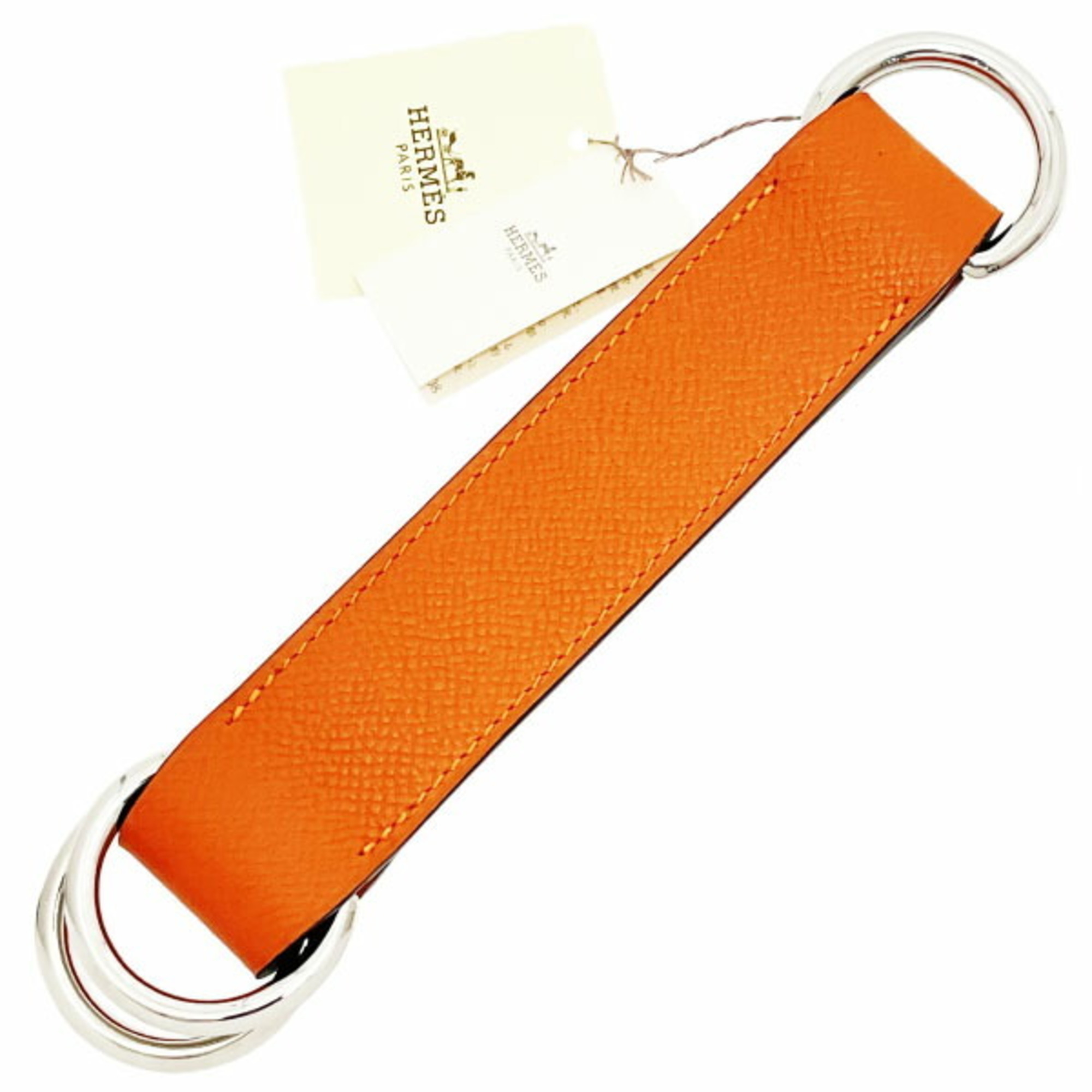 HermÃ¨s Romance Scarf Belt, Epsom Leather, Fou Orange, 060600CK, O Stamp, HERMES Ring, Bag Handle, Women’s, AA-15704