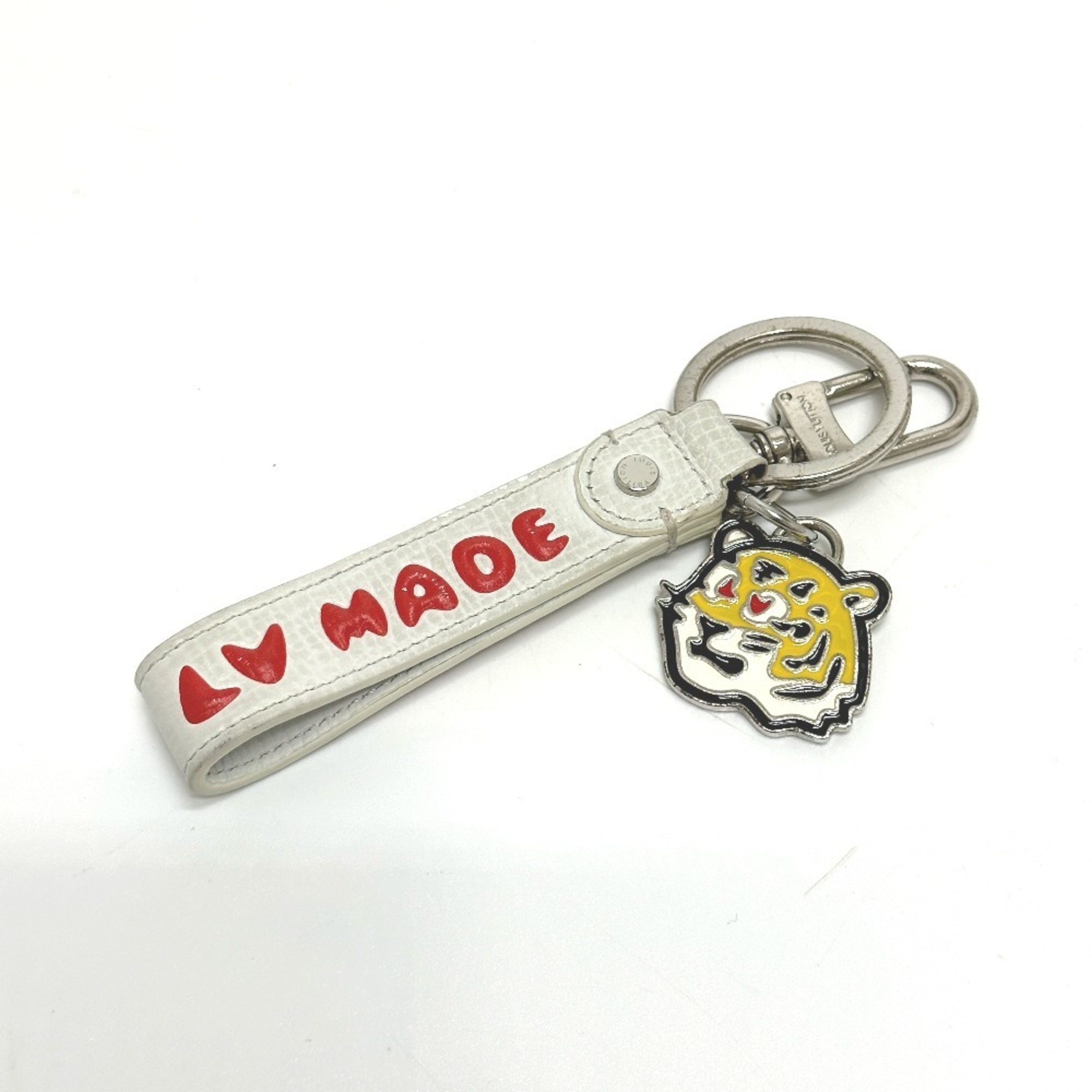 LOUIS VUITTON MP3225 NIGO Collaboration Dragonne LV MADE Strap Bag Charm Keychain Leather Men’s White