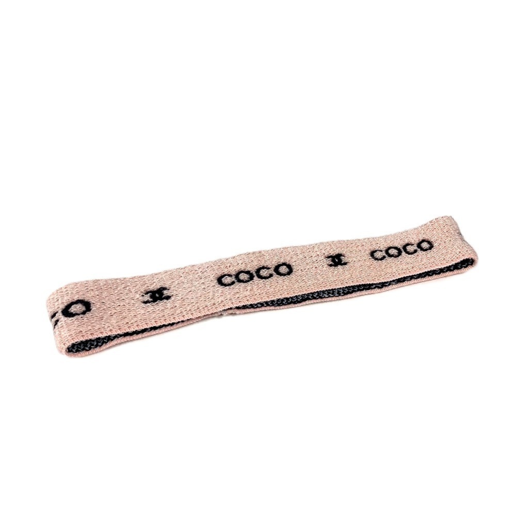 CHANEL COCO logo headband, hair accessory, band, elastic, men, women, pink