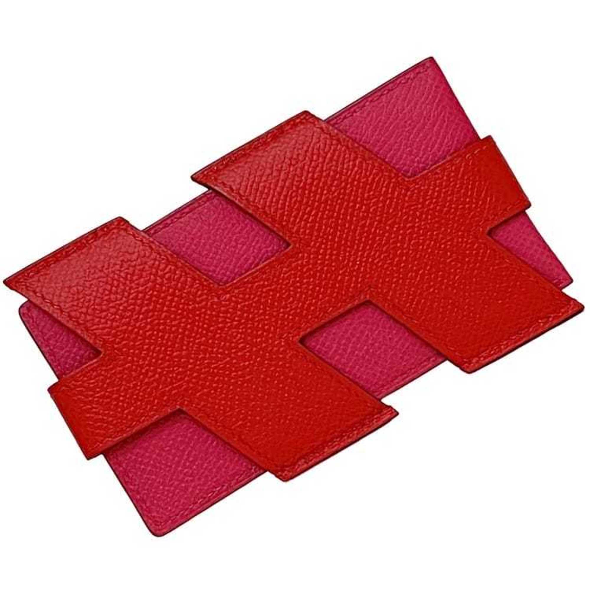 Hermes HermÃ¨s Card Case f-24307 Red Pink Rouge Cou Rose Extreme Leather Epson Y Stamp 2020 H Tag Men’s Women’s