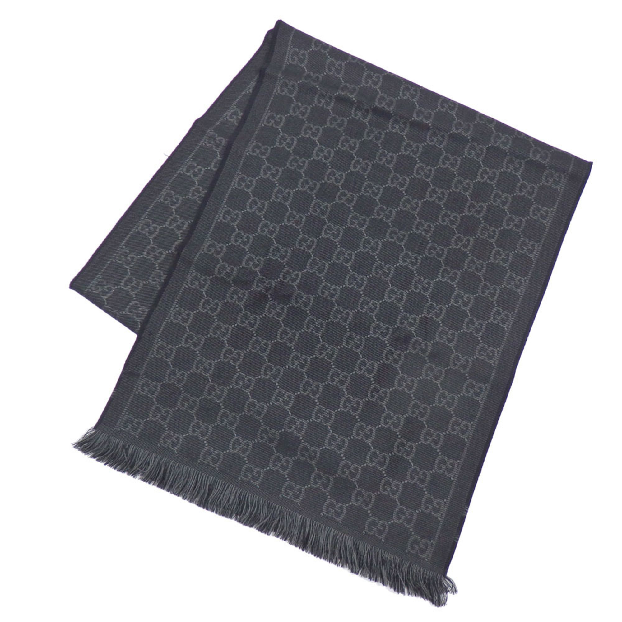 Gucci GG Wool Scarf/Muffler for Men, Black, 544619
