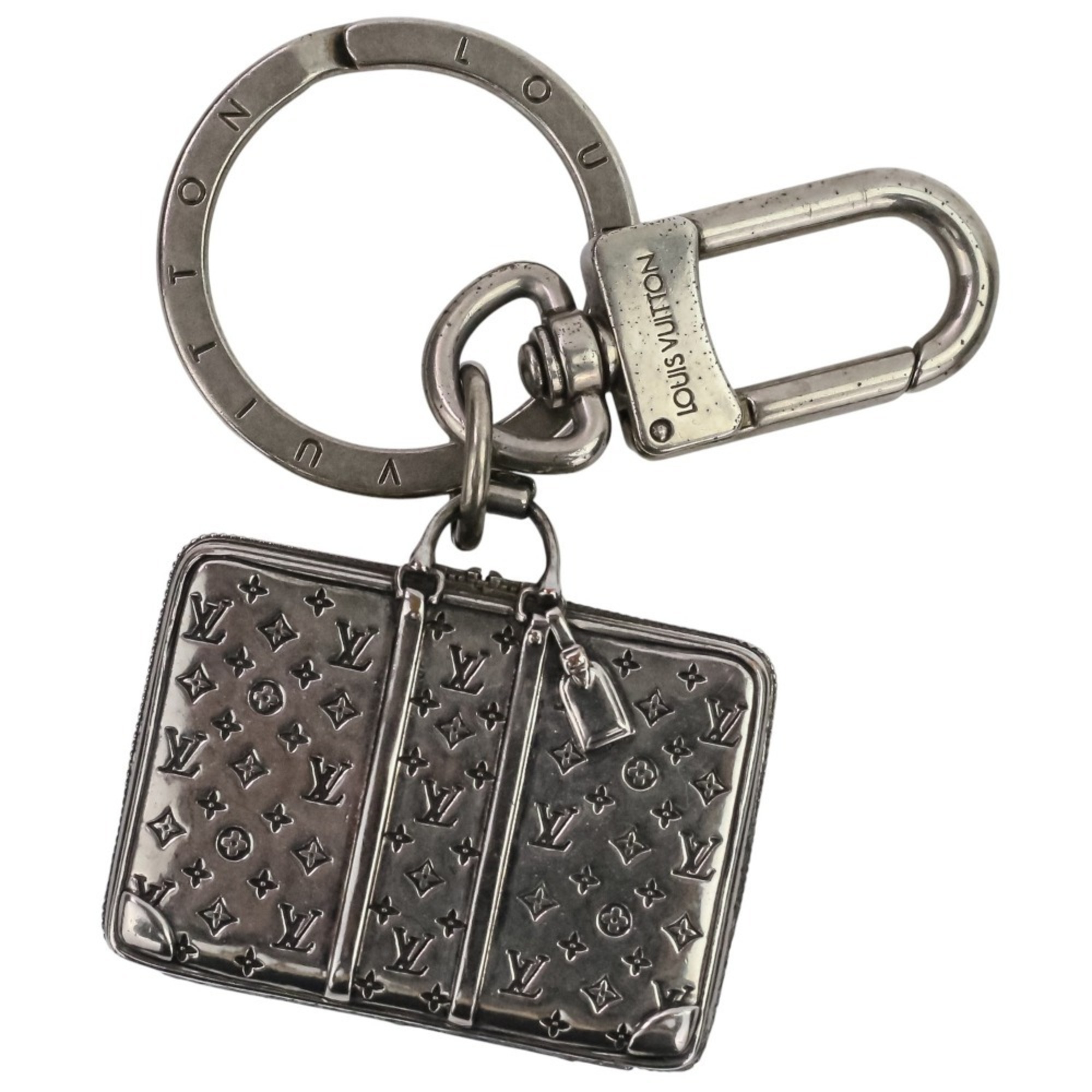 LOUIS VUITTON The Sirius Travel Monogram Bag Charm Key Ring M62717 Silver Color for Men and Women