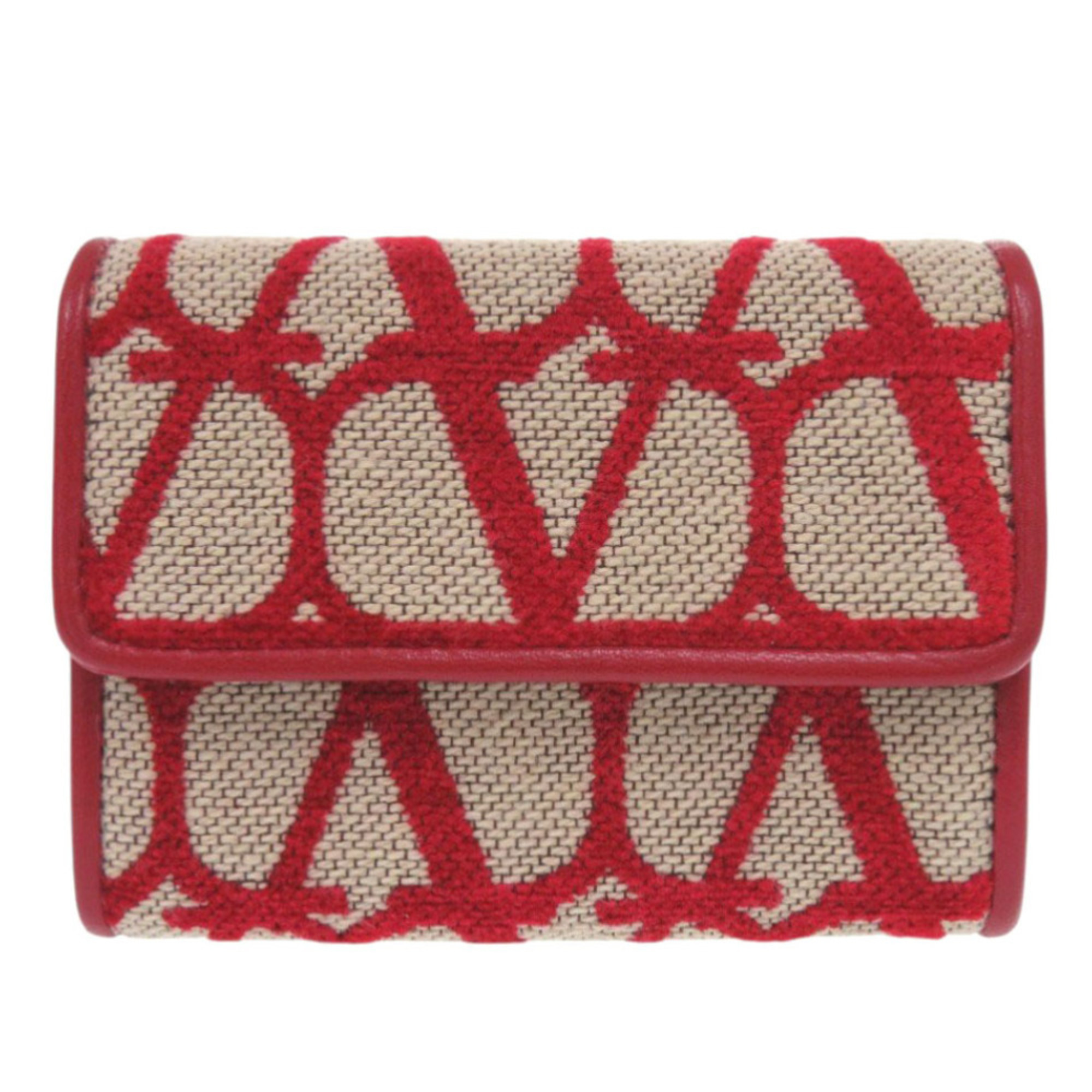 Like new Valentino Garavani Toile Iconograph 2W2P0Y72HUJ leather red card case, 0840