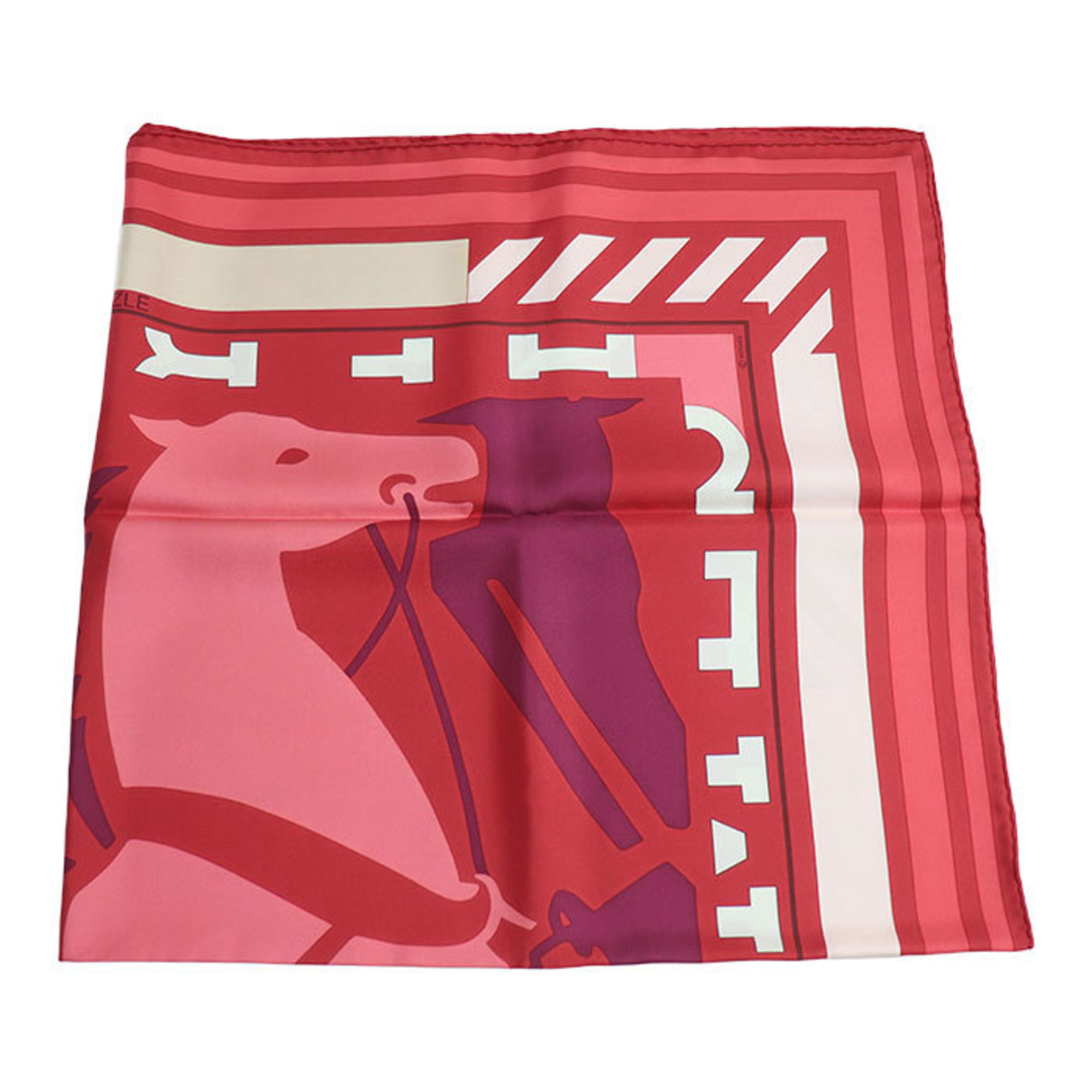 HERMES Hermes Carre 90 PUZZLE Scarf Muffler Red/Pink Women’s