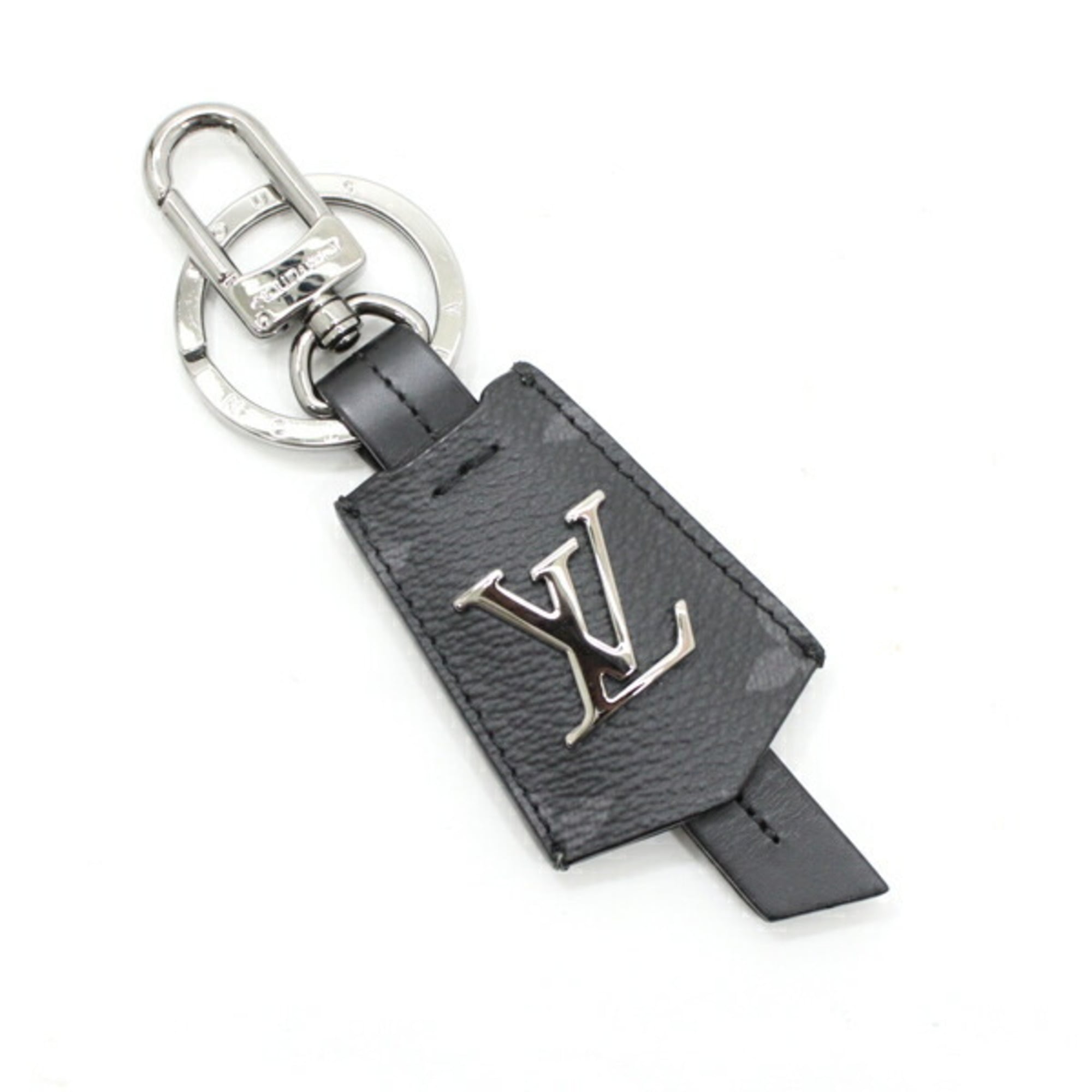 Louis Vuitton Key Ring Holder Bag Charm Porte Cle Cloche Monogram Eclipse Black LOUIS VUITTON Engraved LV Men’s M63620 T5463
