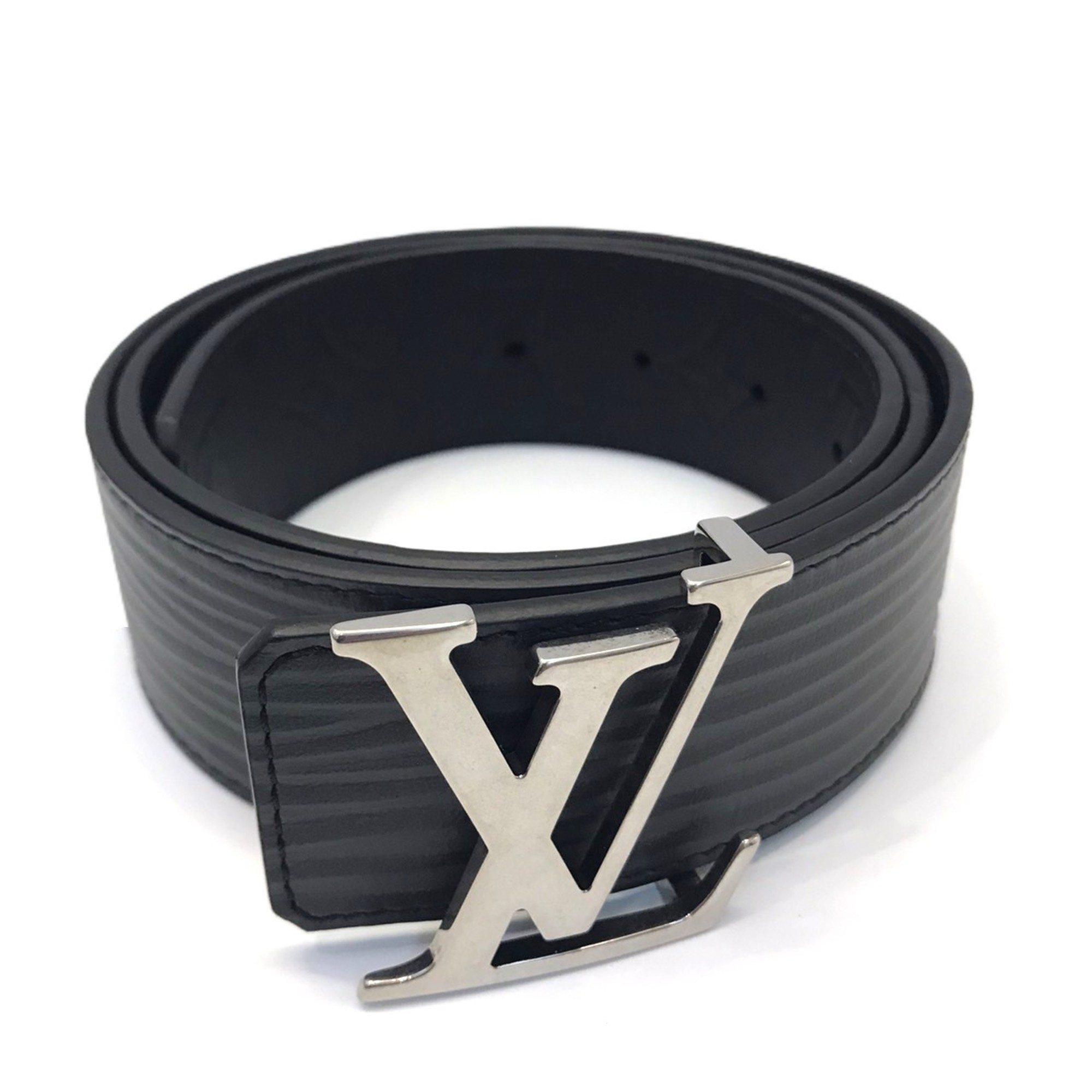 Louis Vuitton LV Initial 40mm Reversible Epi Leather Belt in Silver and Black Leather, Men’s 2023AW M8270U LOUIS VUITTON