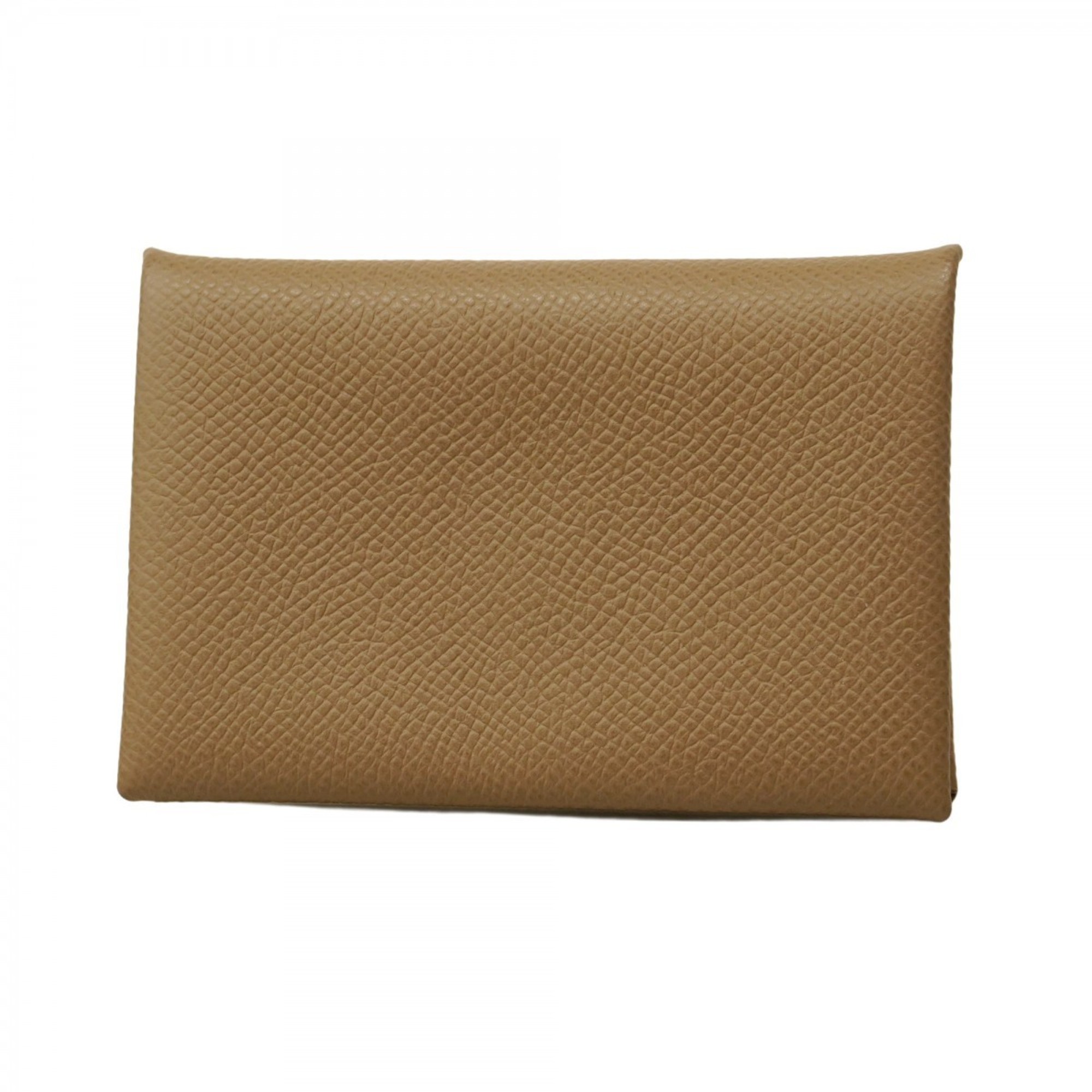 Hermes HermÃ¨s Calvi Card Case, Epsom Leather, Taupe, with B Stamp, Men’s and Women’s