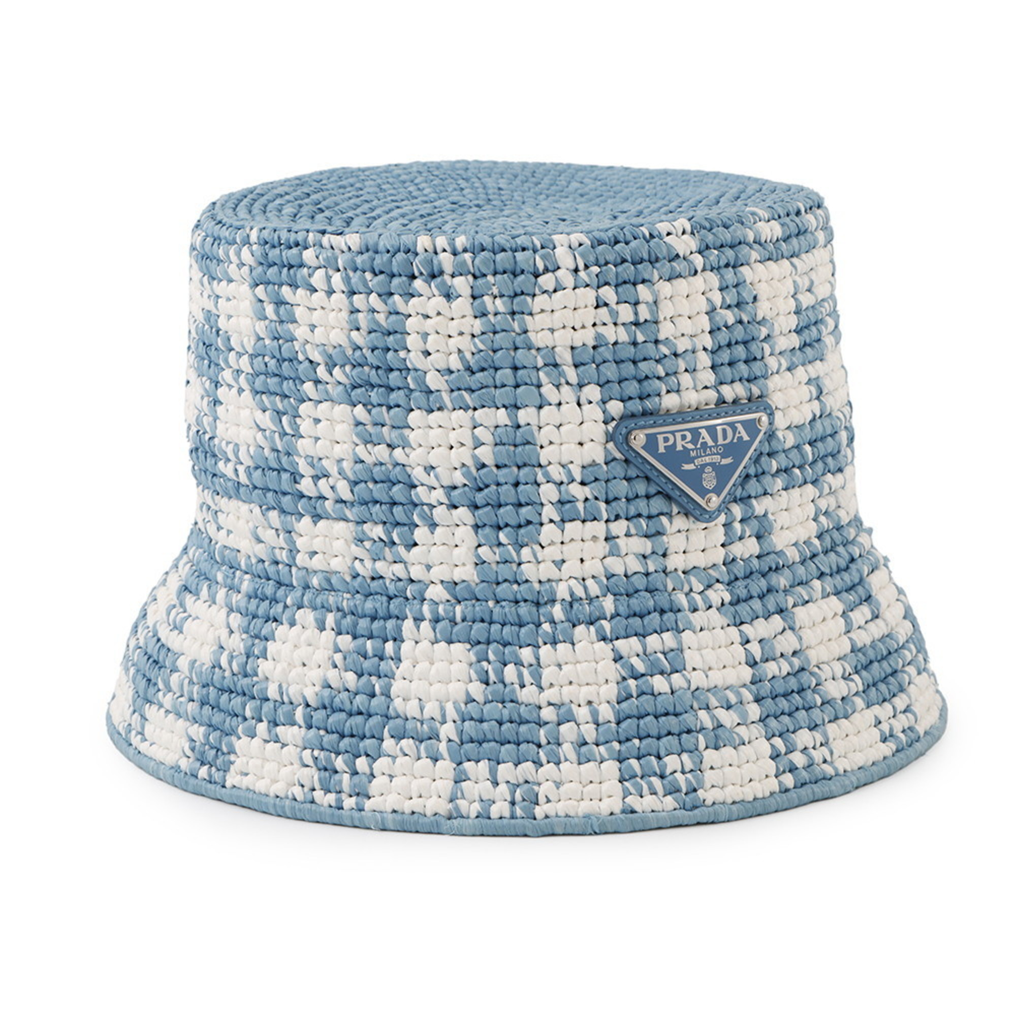 Prada Bucket Hat Triangle Crochet Size S 1HC137