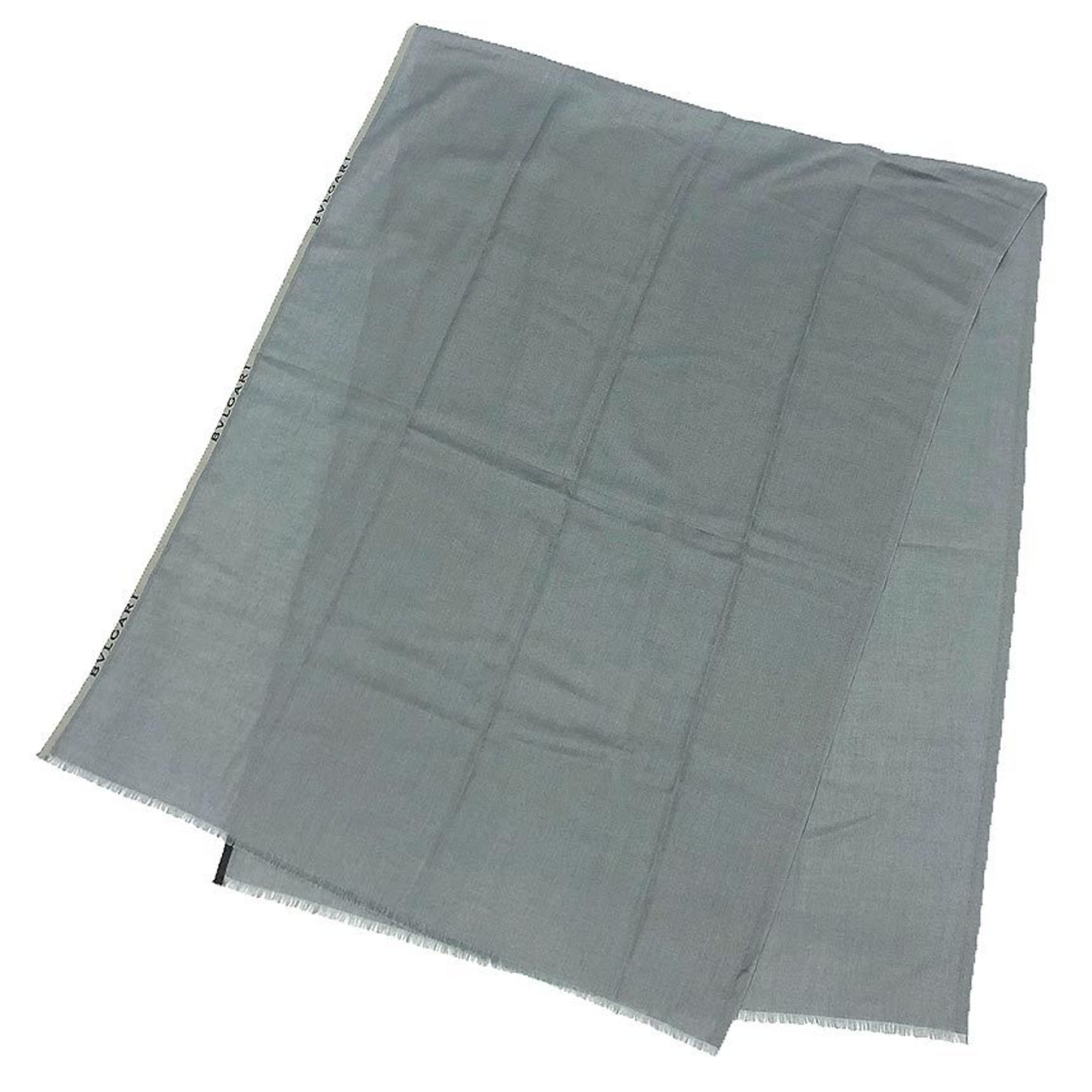 BVLGARI Shawl/Stole in Grayish Blue, Cashmere, Silk, and Wool. Scarf.