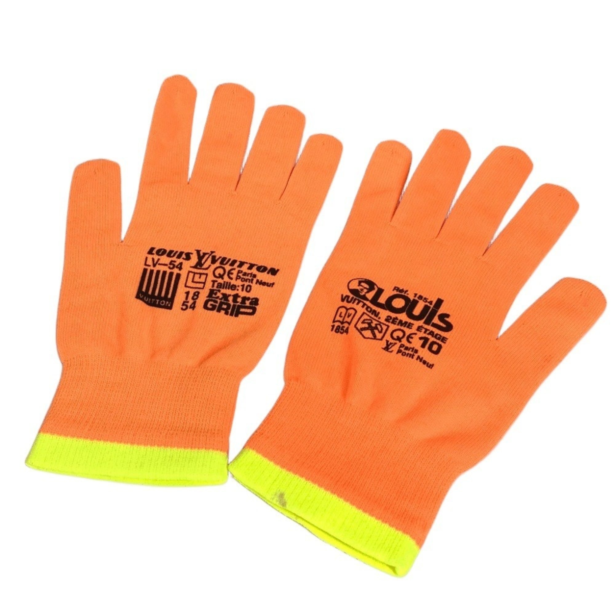 LOUIS VUITTON MP2371 Gon RGB Gloves, Logo, Nylon/Polyurethane, Men’s, Orange