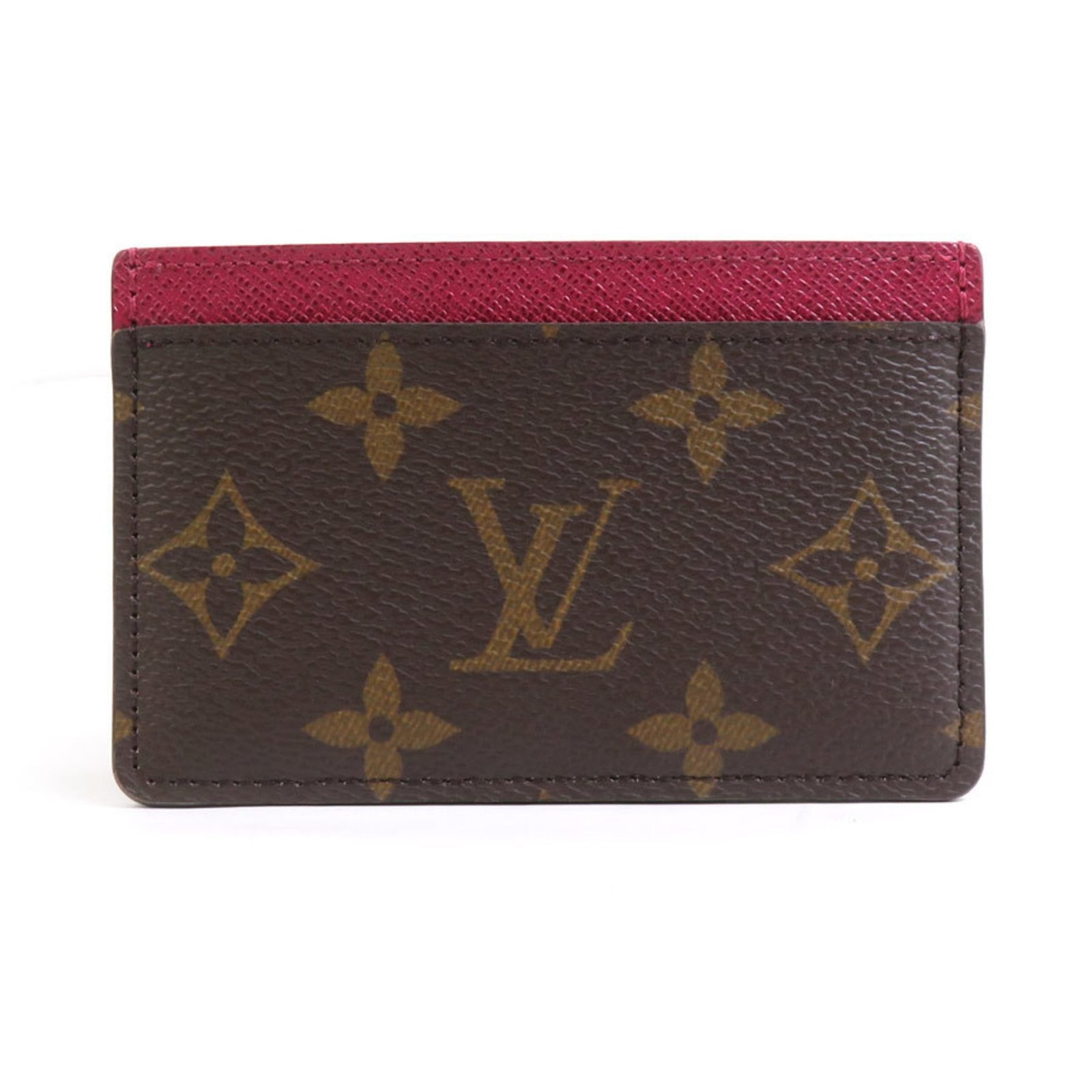 Louis Vuitton Monogram Porte Carte Sample Card Case in Fuchsia, Canvas, Women’s, M60703 (h31346a)