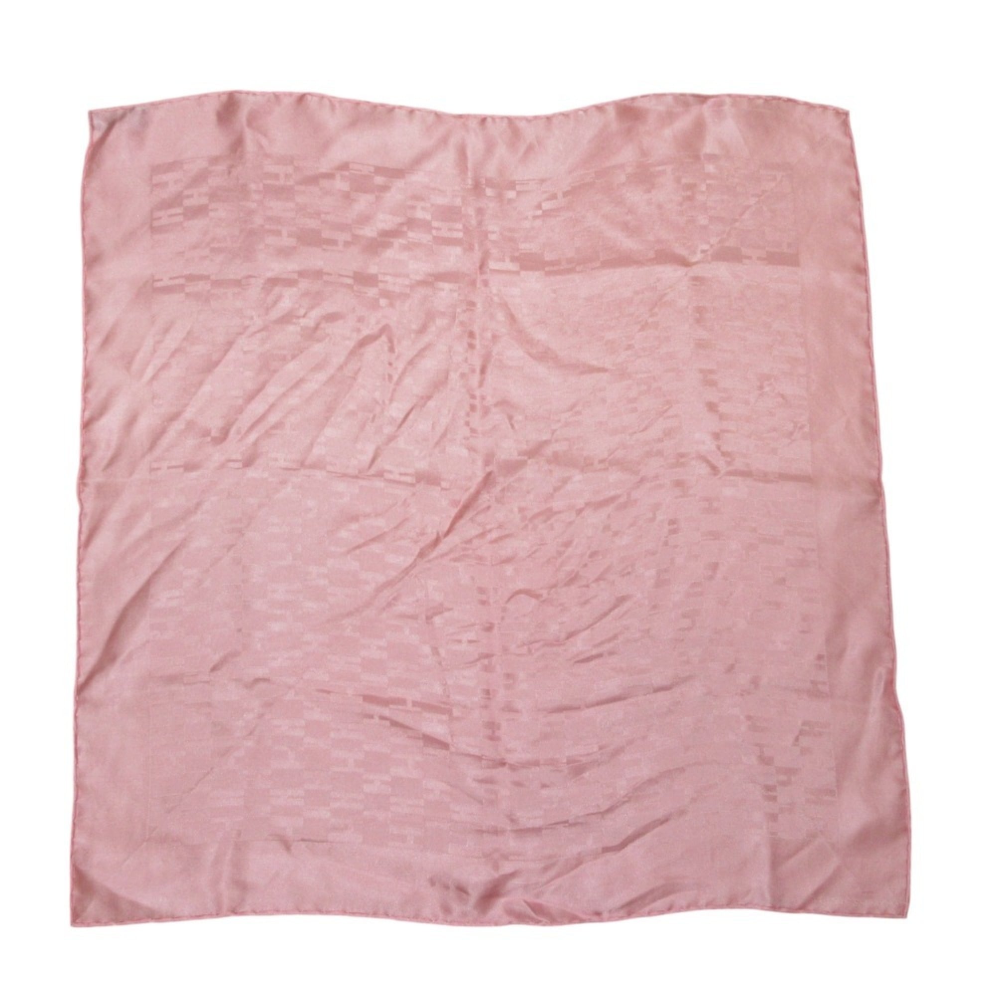 HERMES Grand H Petit Carre Silk Scarf/Muffler Light Pink Women’s