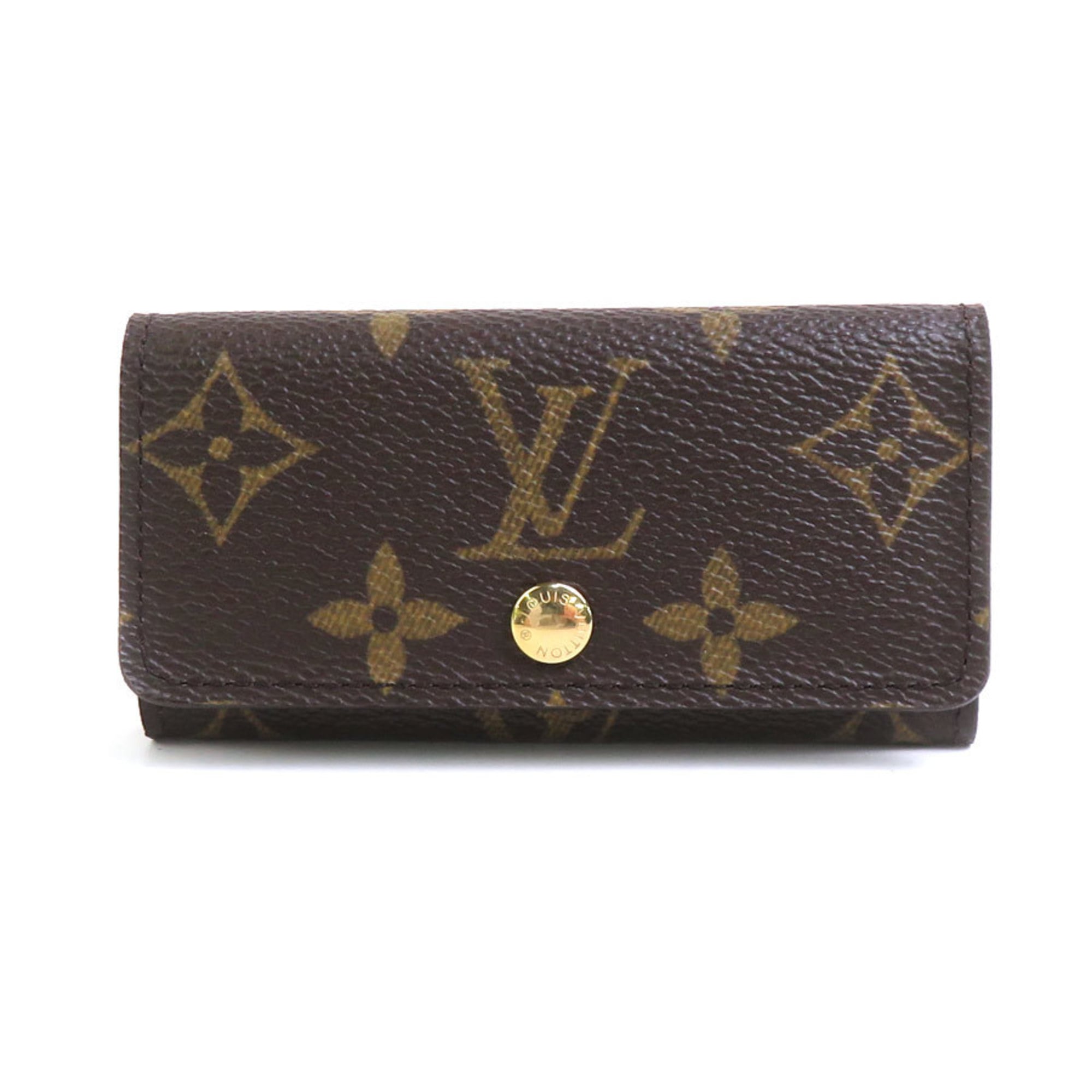 Louis Vuitton LOUIS VUITTON Key Case Monogram Multicle 4 Canvas Metal Brown Gold Men’s Women’s M62631 e60341j