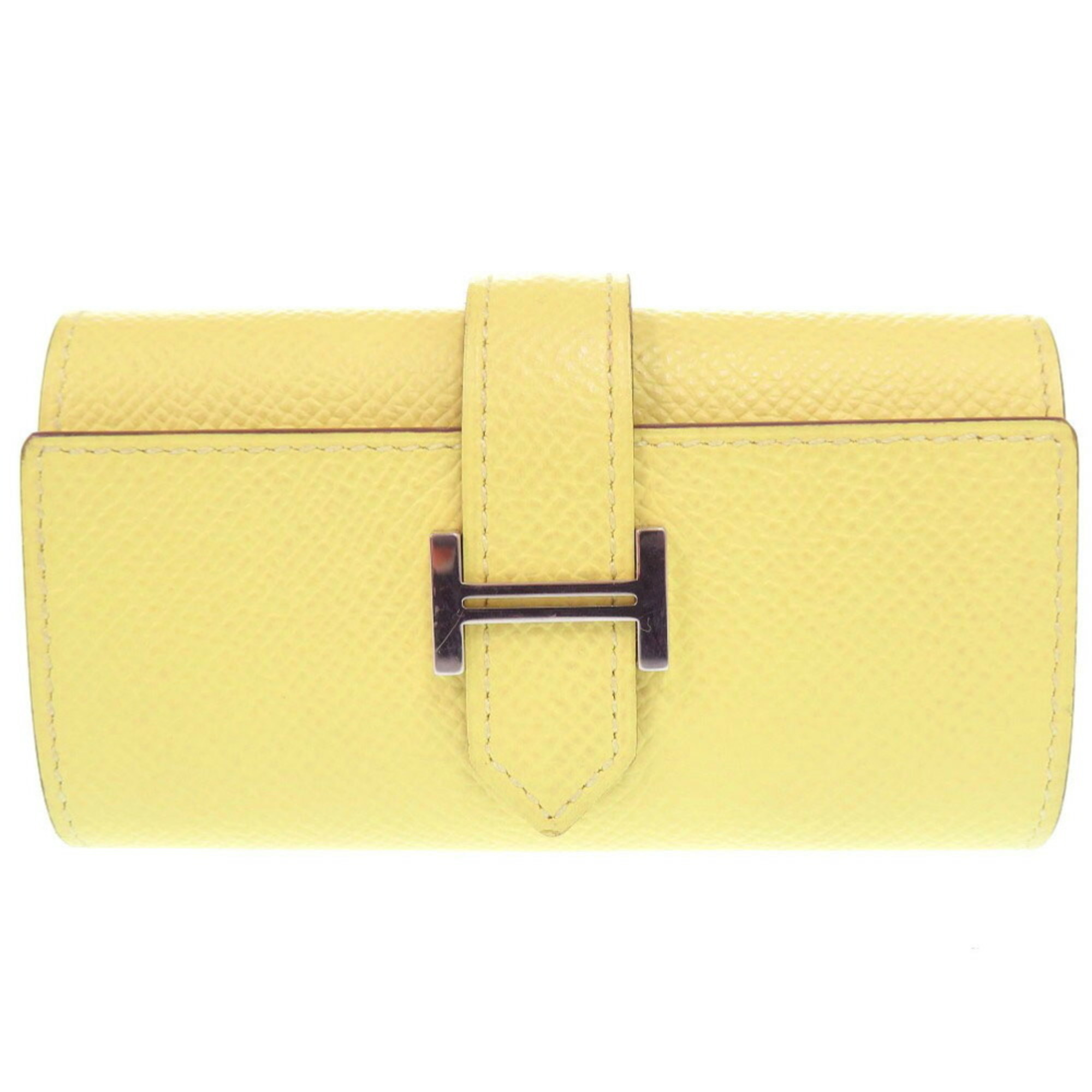 Hermes Bearn 4-ring key case, Epsom leather, Jaune Poussin, R stamp (made in 2014) 0988HERMES