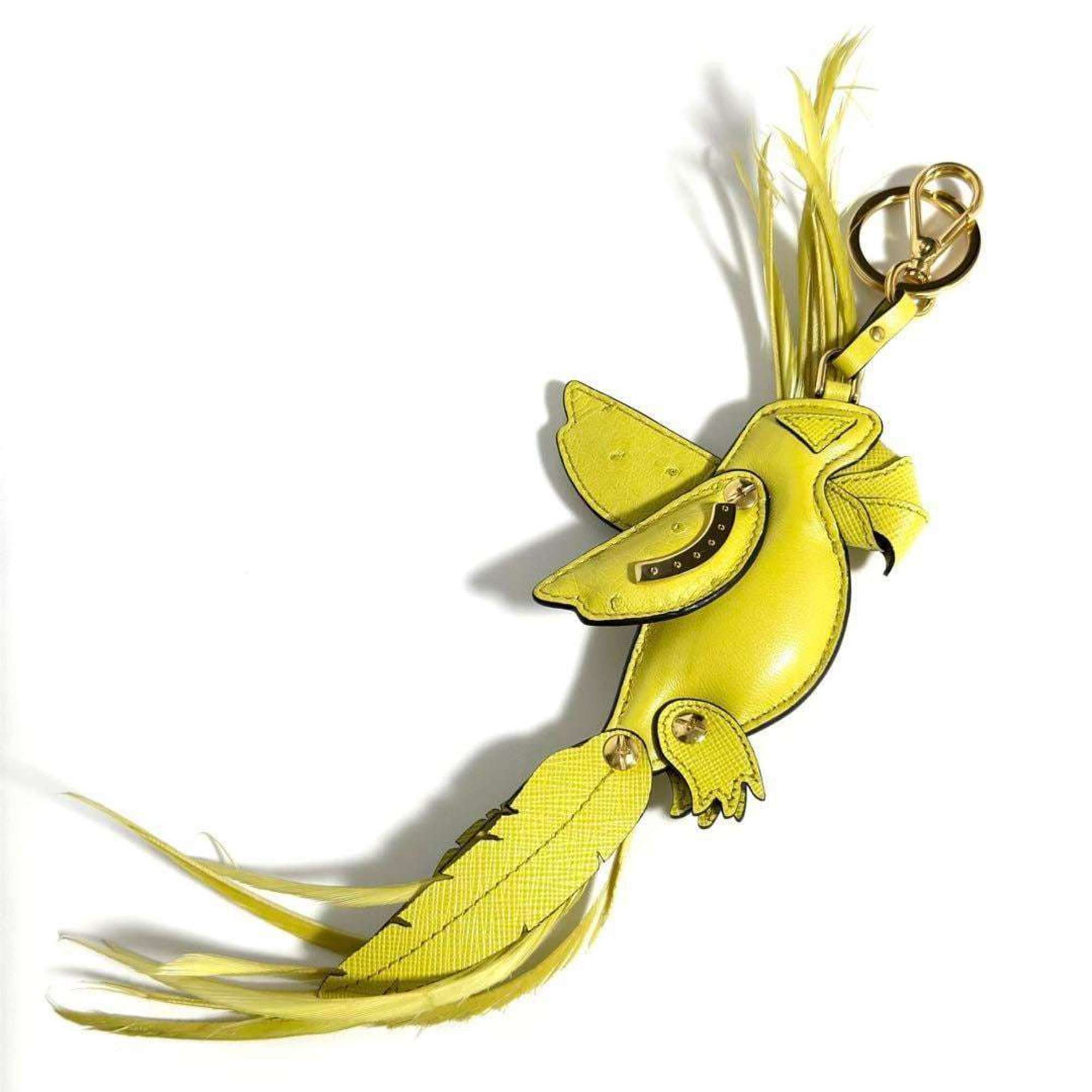 PRADA Men’s Women’s Key Ring Holder Bag Charm Leather