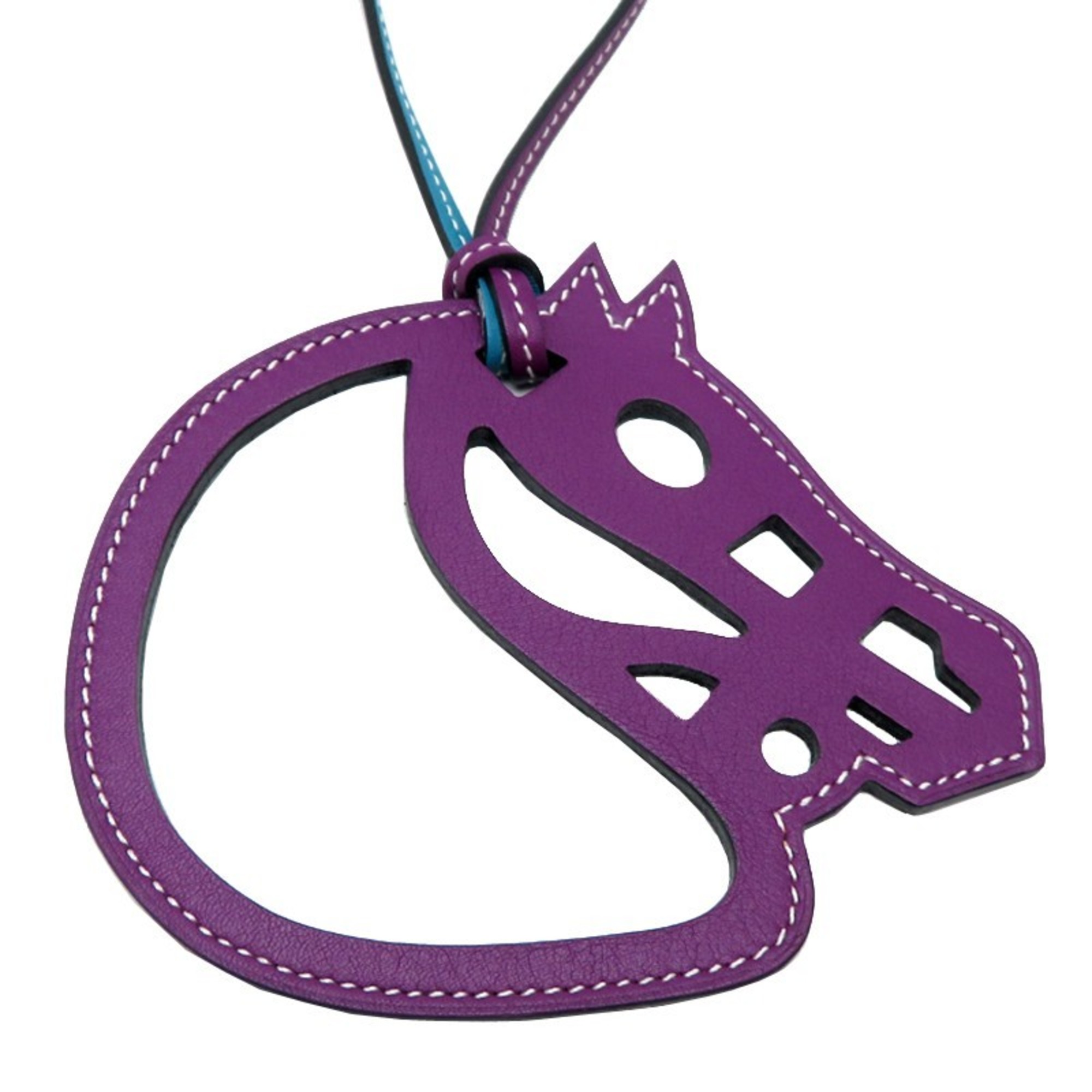 Hermes Paddock Cheval Women’s and Men’s Keychain Leather Purple