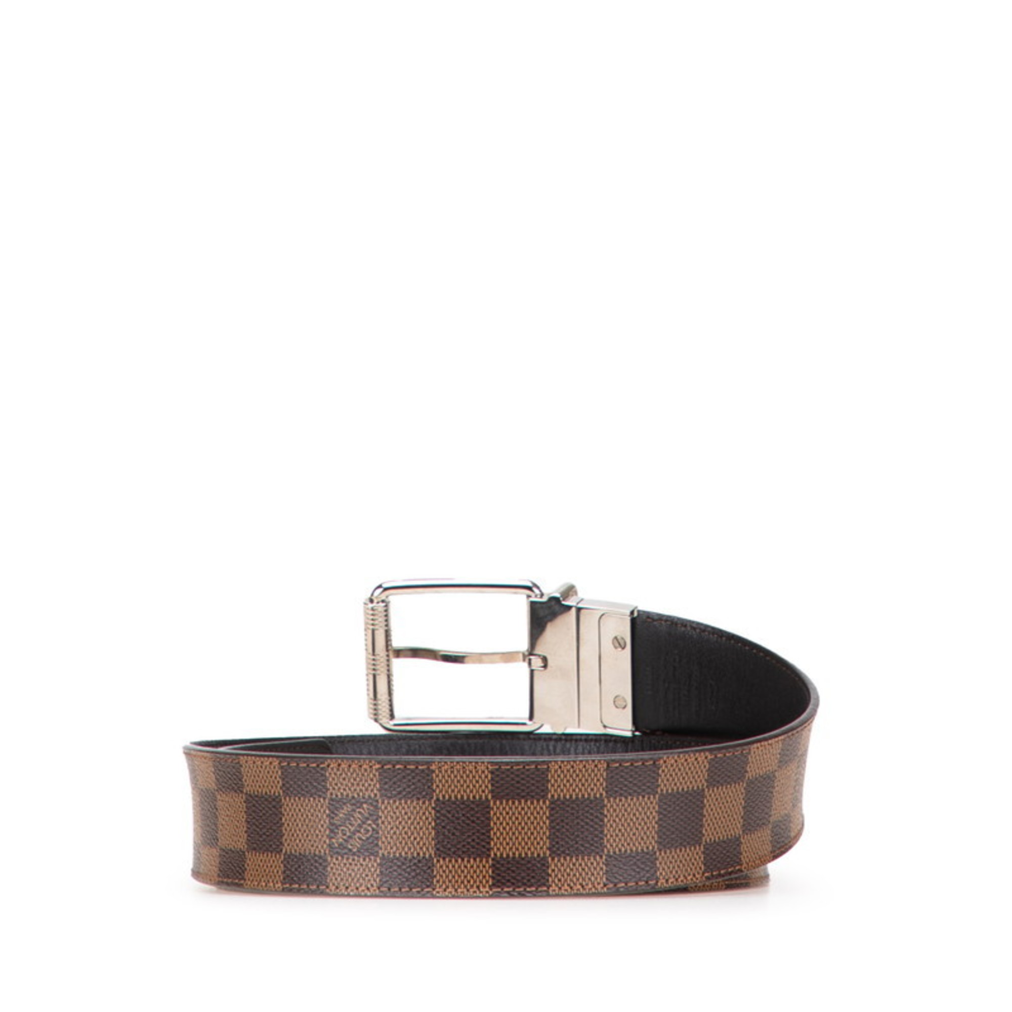 Louis Vuitton Damier Santur Belt, Size 90/36, M9154, Brown PVC Leather, Men’s, LOUIS VUITTON