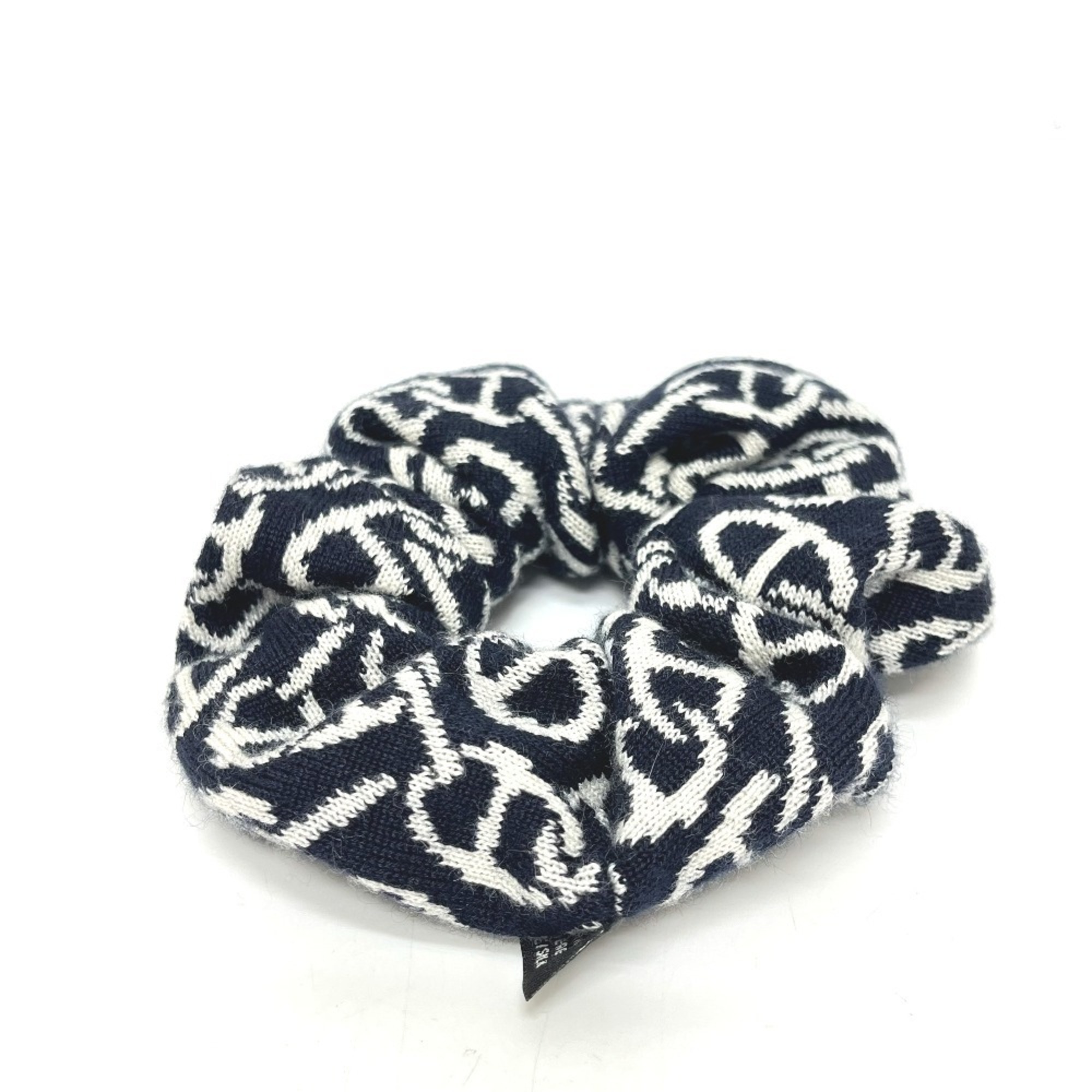 HERMES Claudia Chaine d’Ancre Hair Accessory, Cashmere Scrunchie, Women’s, Black, Like New