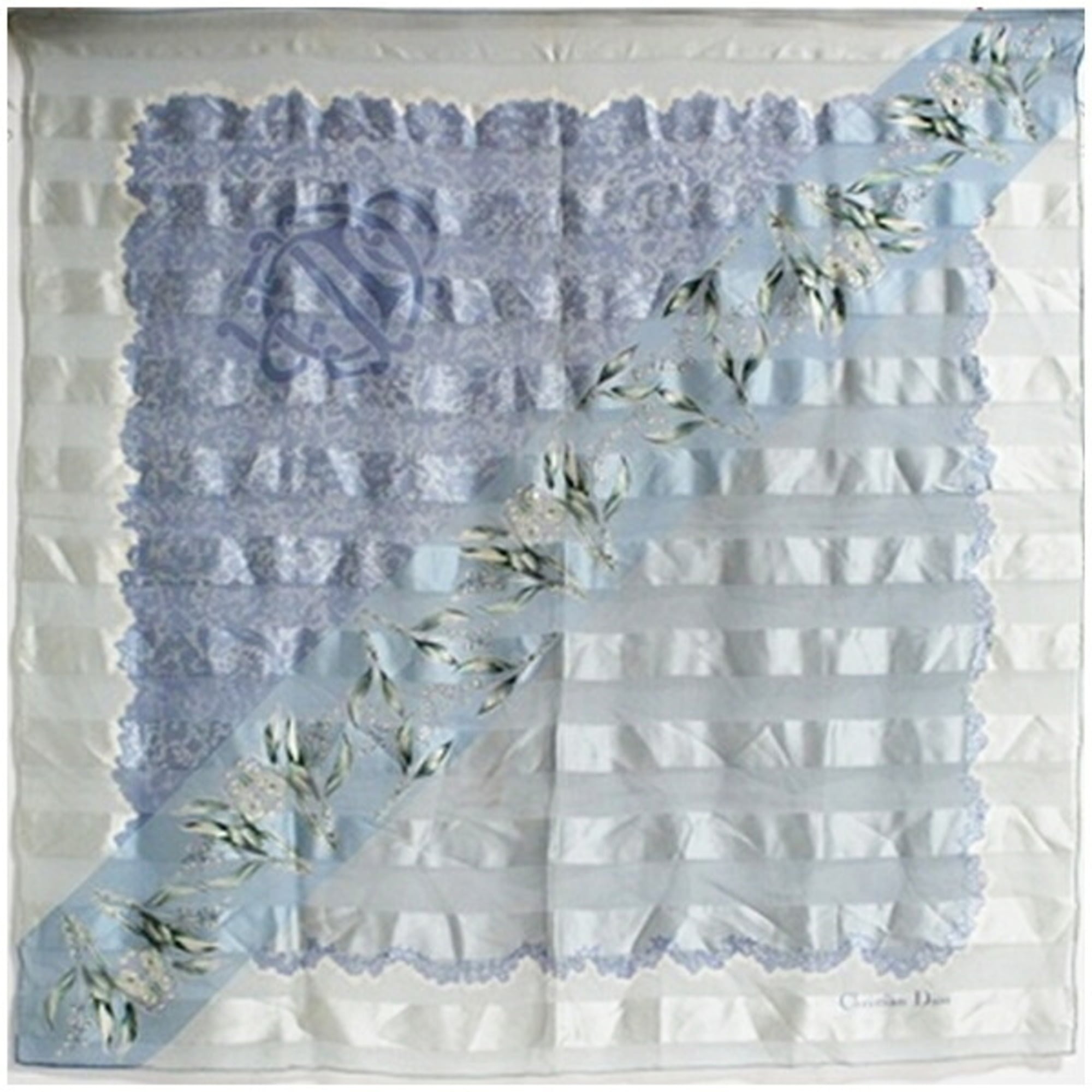 Christian Dior Silk Scarf/Muffler Light Blue Women’s