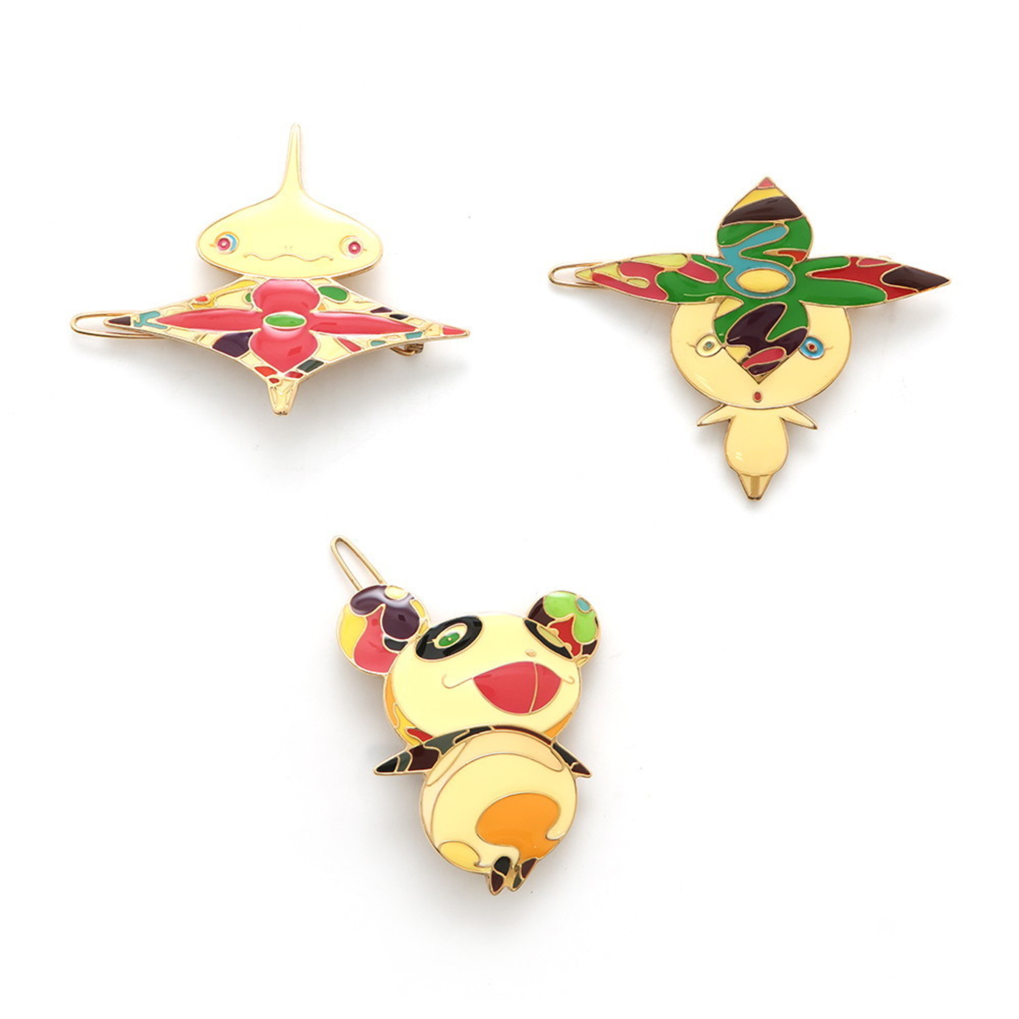 Louis Vuitton Hair Set (3-Piece Set) featuring Takashi Murakami, Flower Hat Man, Panda, and Onion Head (M92595)