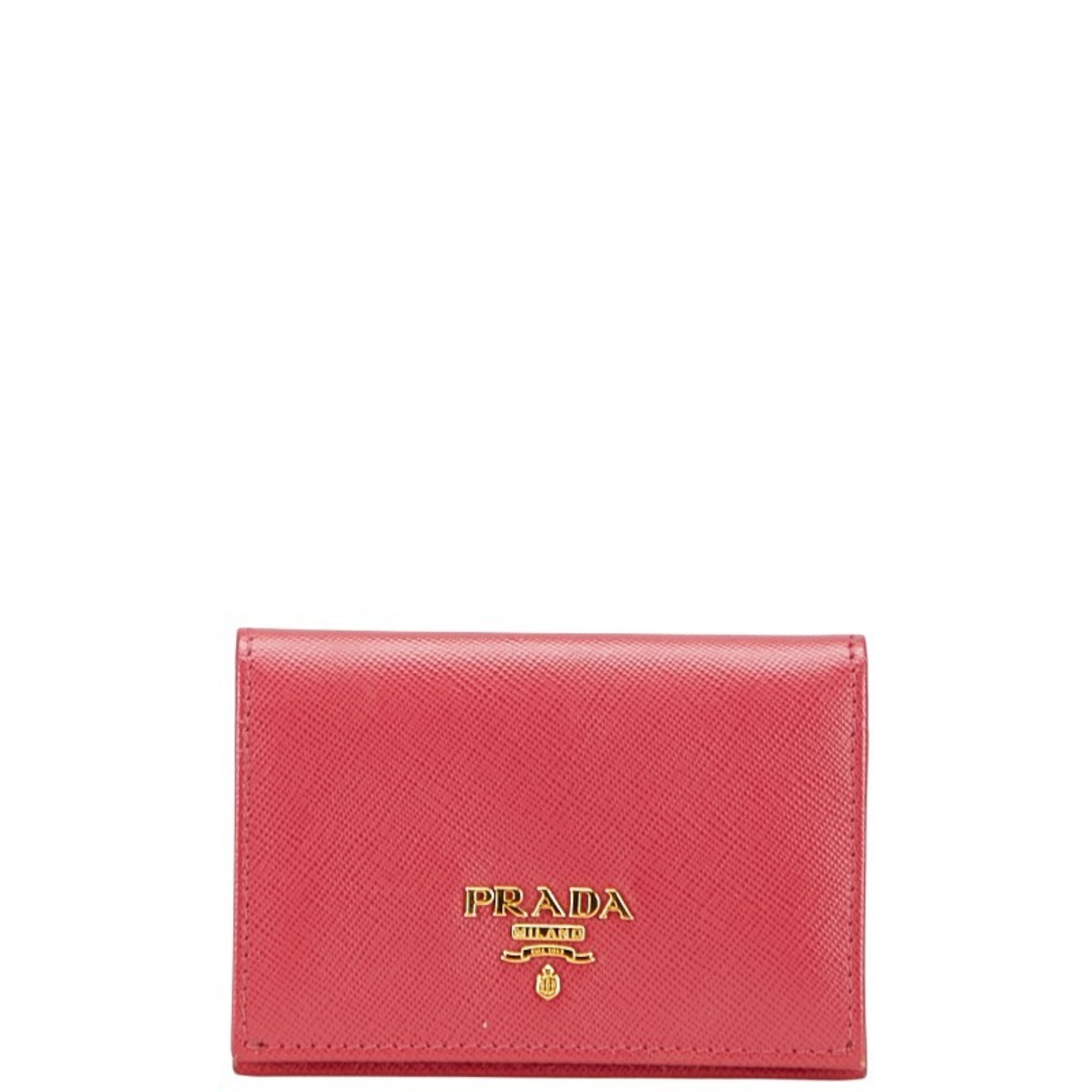 PRADA Business Card Holder/Card Case, Pink Leather, Women’s