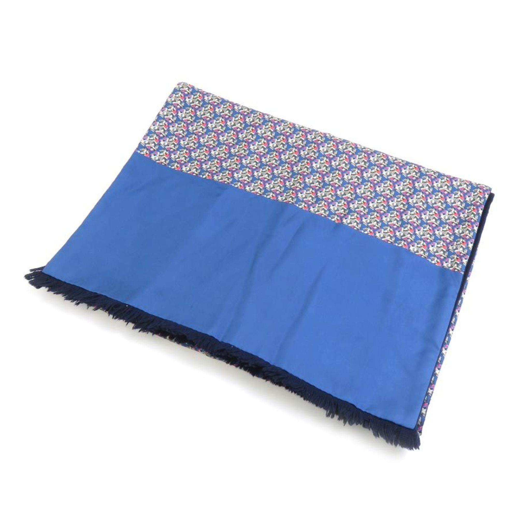 Hermes Scarf Shawl Silk Angora Blue Navy Multicolor Women’s e60079a
