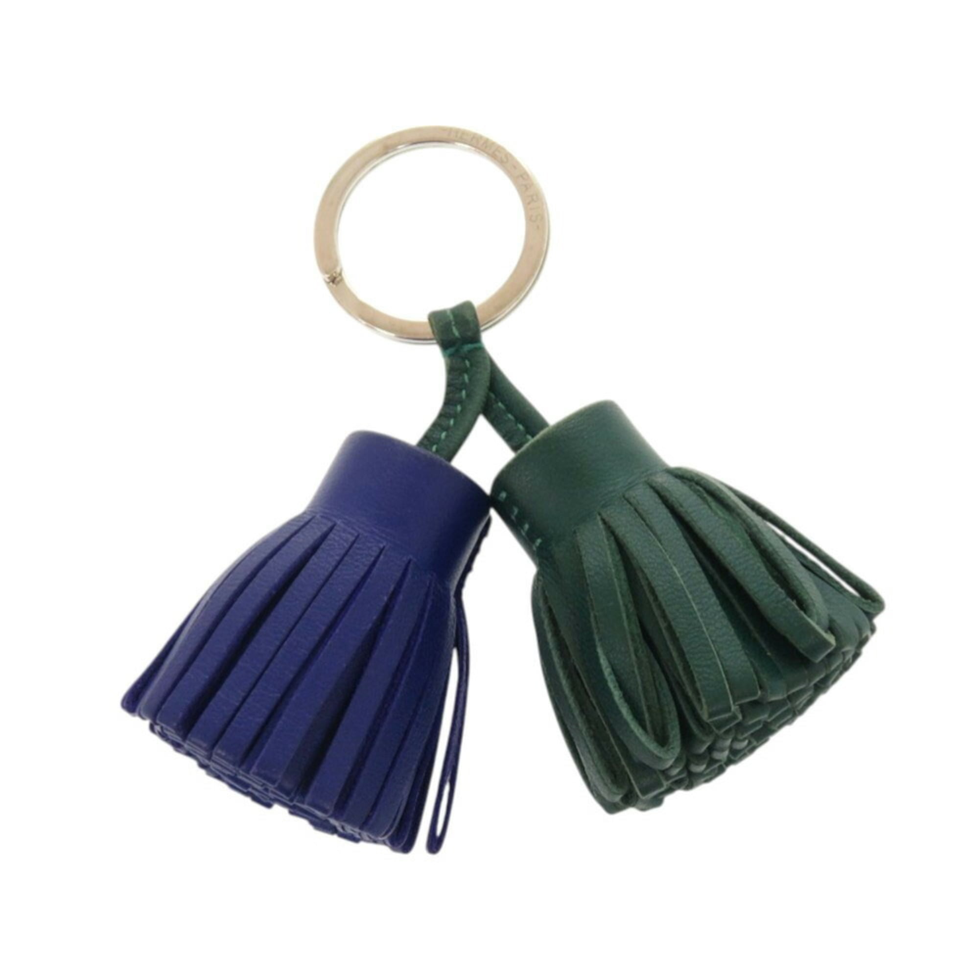 Hermes Carmen Unodos Anjou Miro Malachite Blue Electric Keychain Charm 1263HERMES