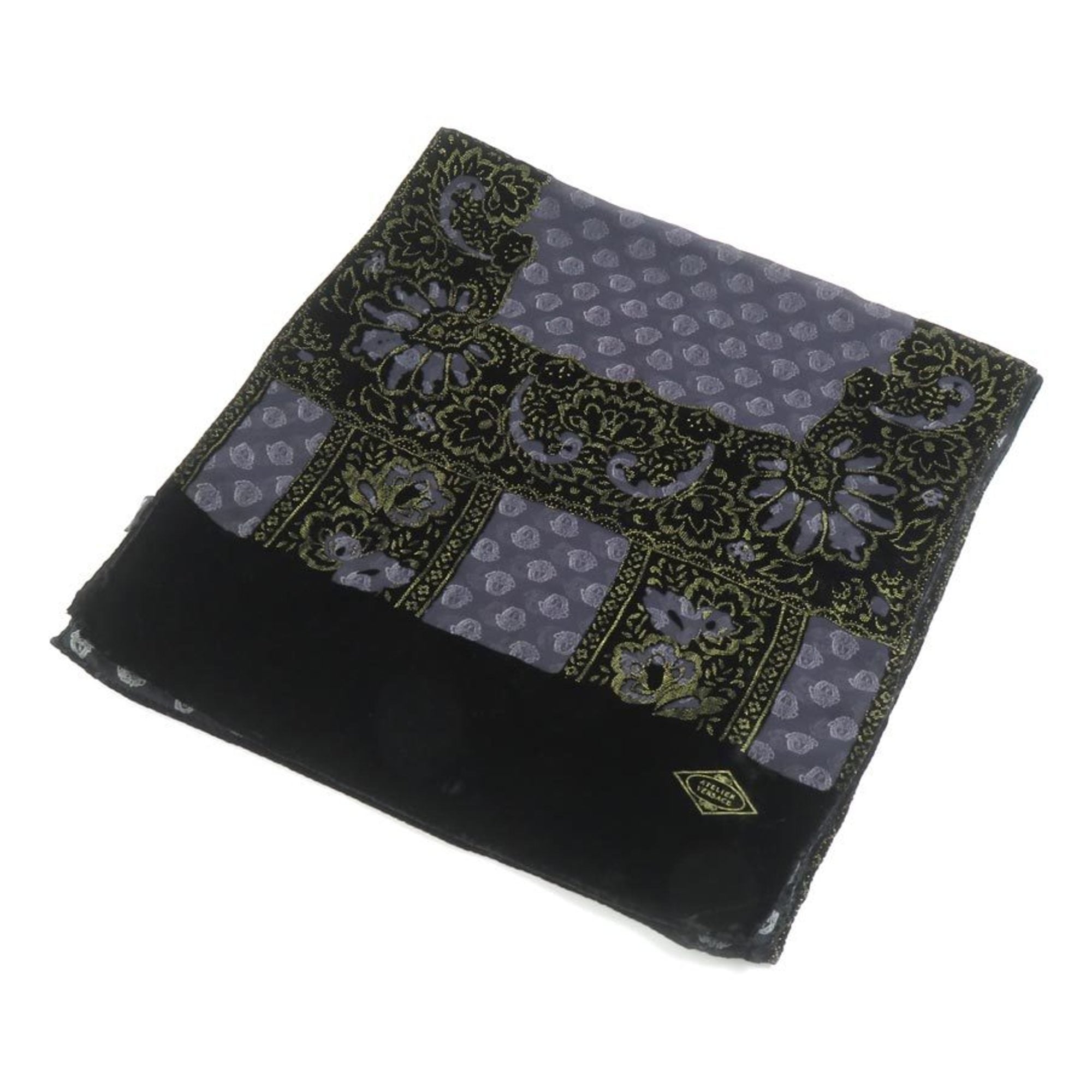 Versace VERSACE scarf rayon silk black women’s h31043a
